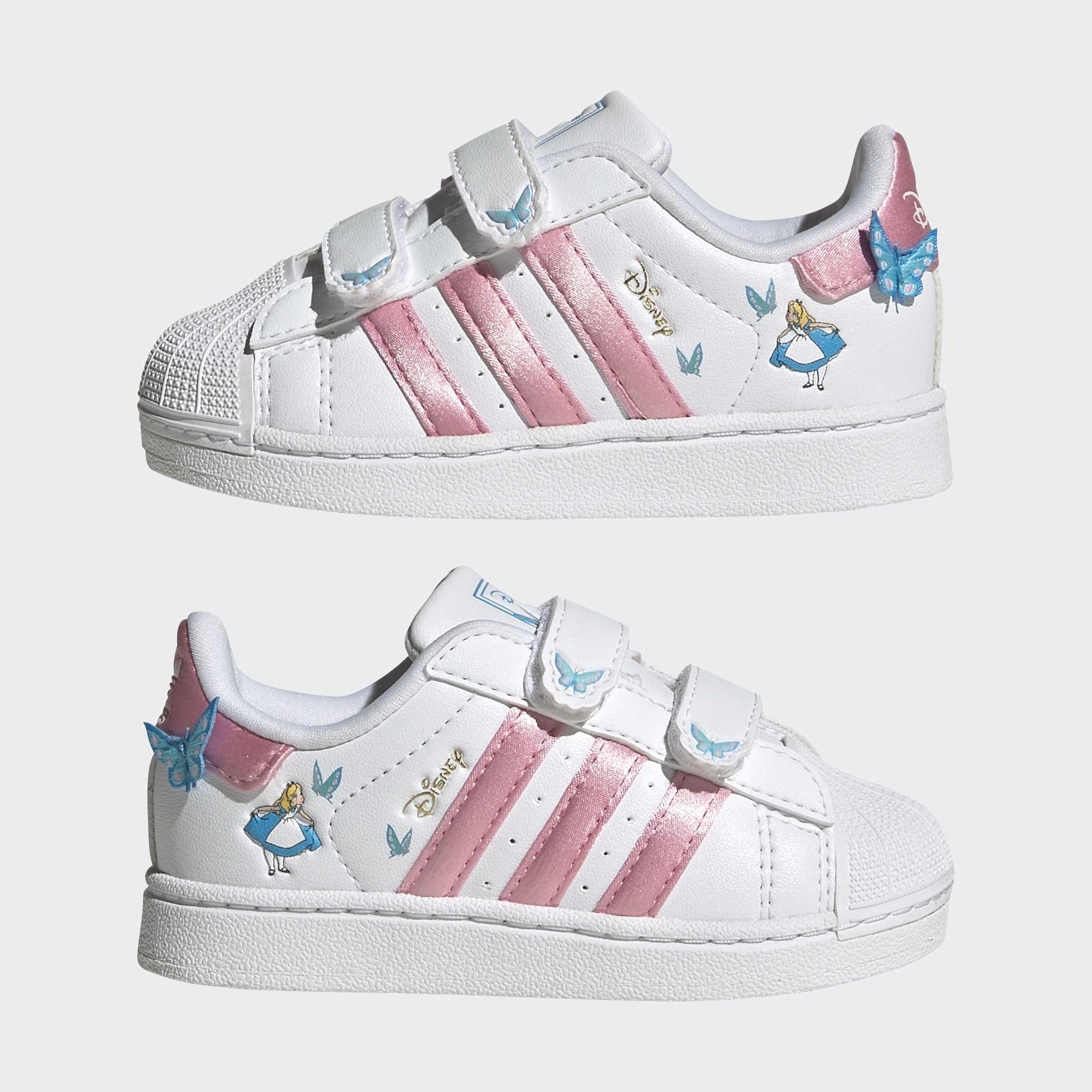 Kids Unisex Adidas Disney Superstar Ii Comfort Closure Shoes, White, A701_ONE, large image number 6