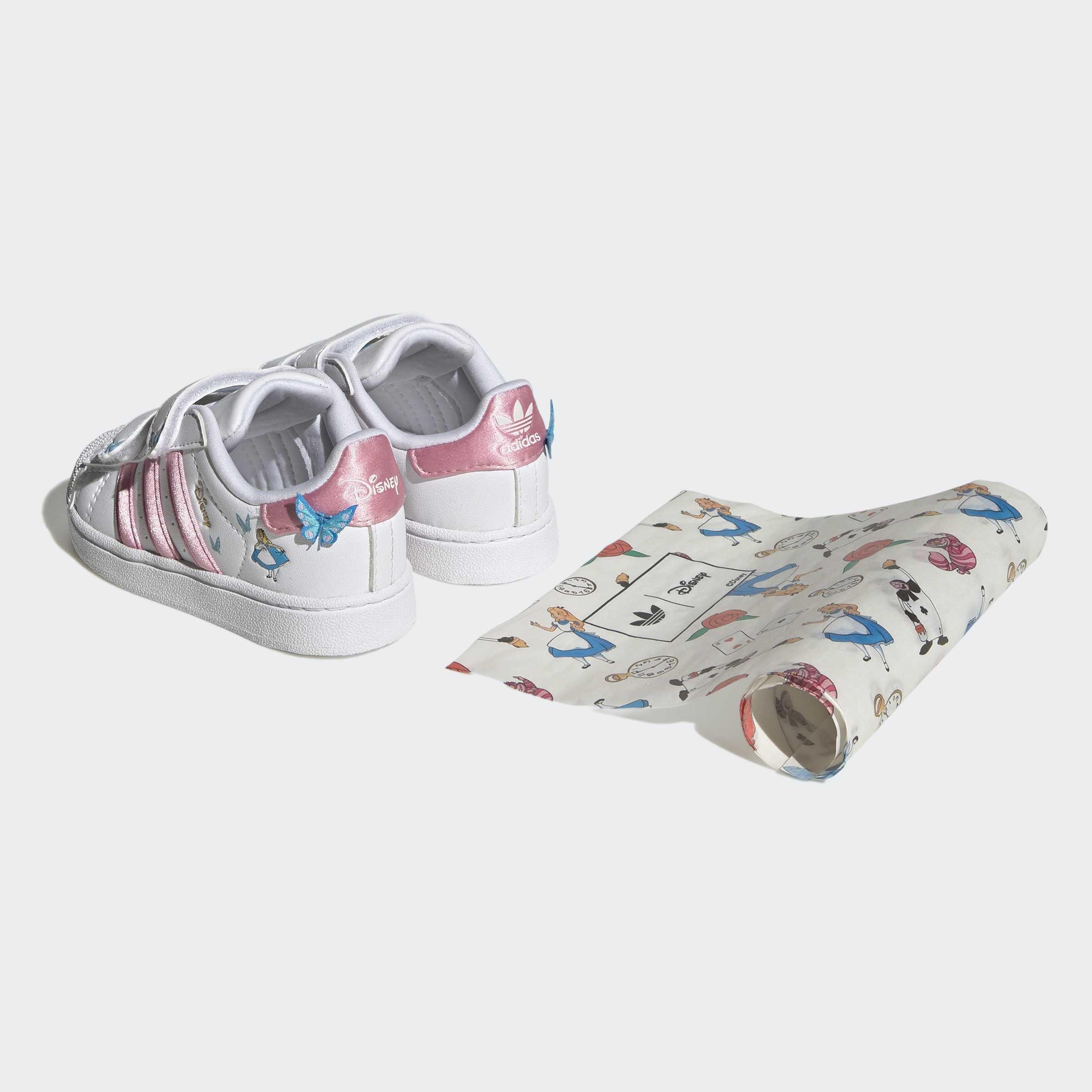 Kids Unisex Adidas Disney Superstar Ii Comfort Closure Shoes, White, A701_ONE, large image number 8