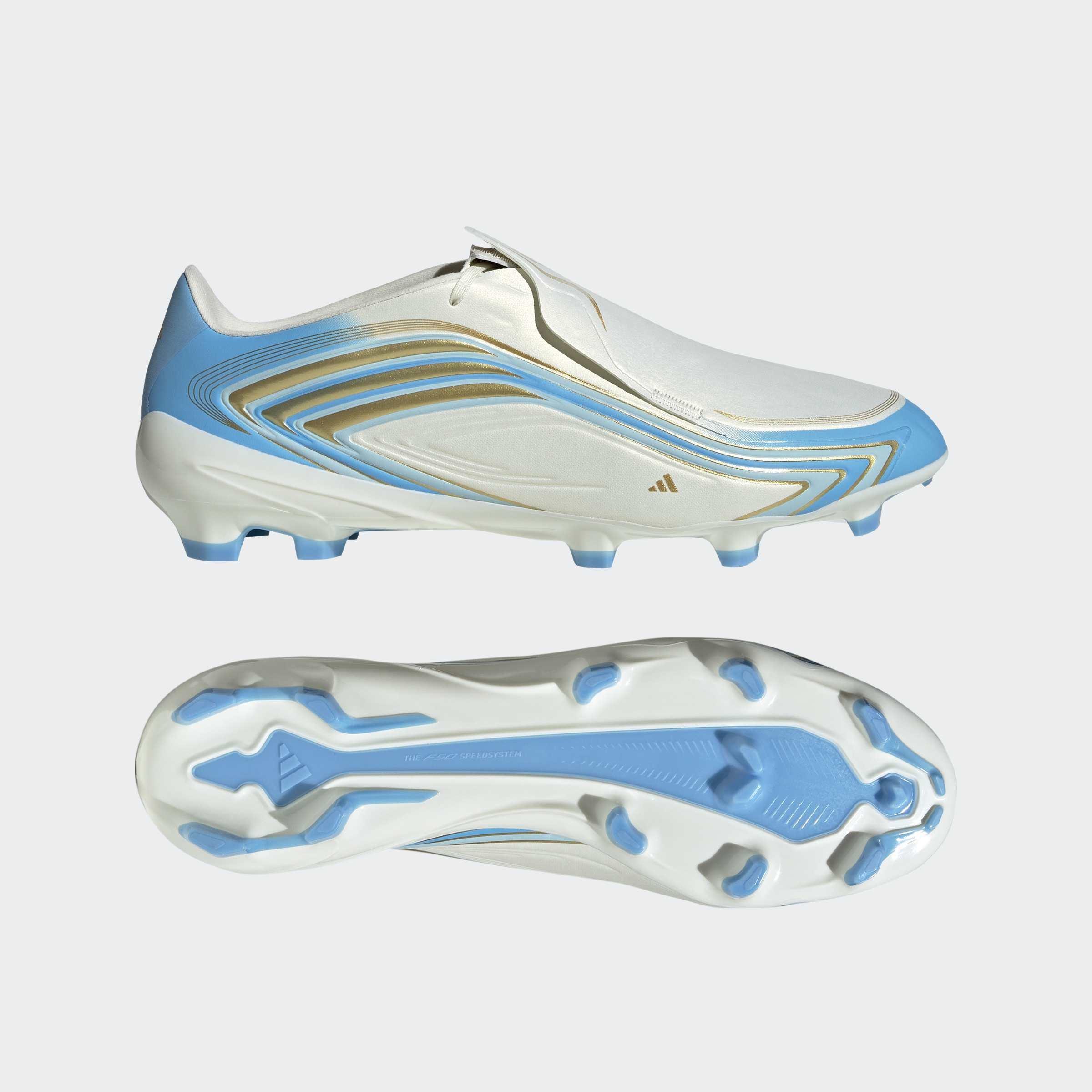 Unisex F50 Messi League Firm Ground Football Boots, Beige, A701_ONE, large image number 8