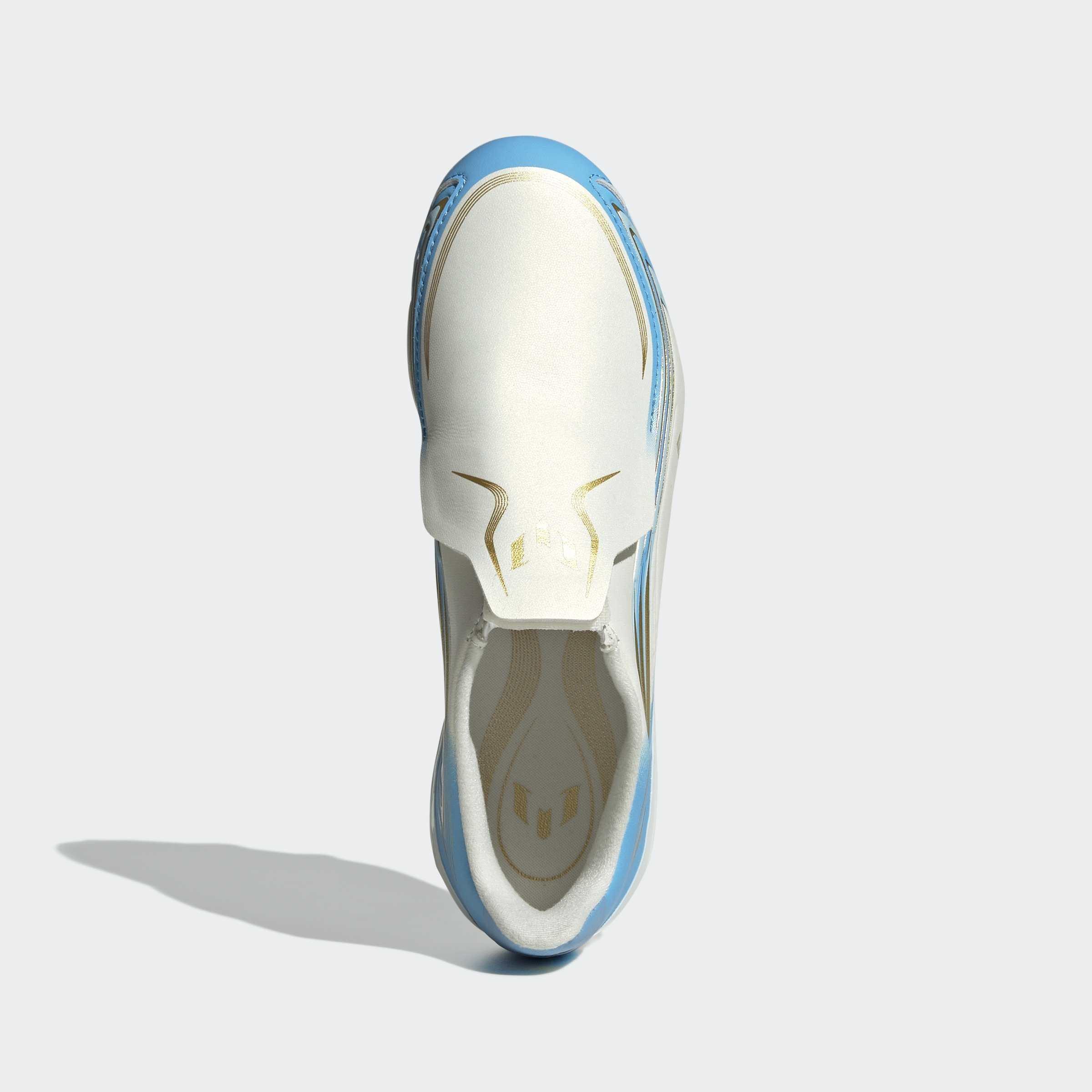 Kids Unisex F50 Messi League Laceless Firm Ground Football Boots, Beige