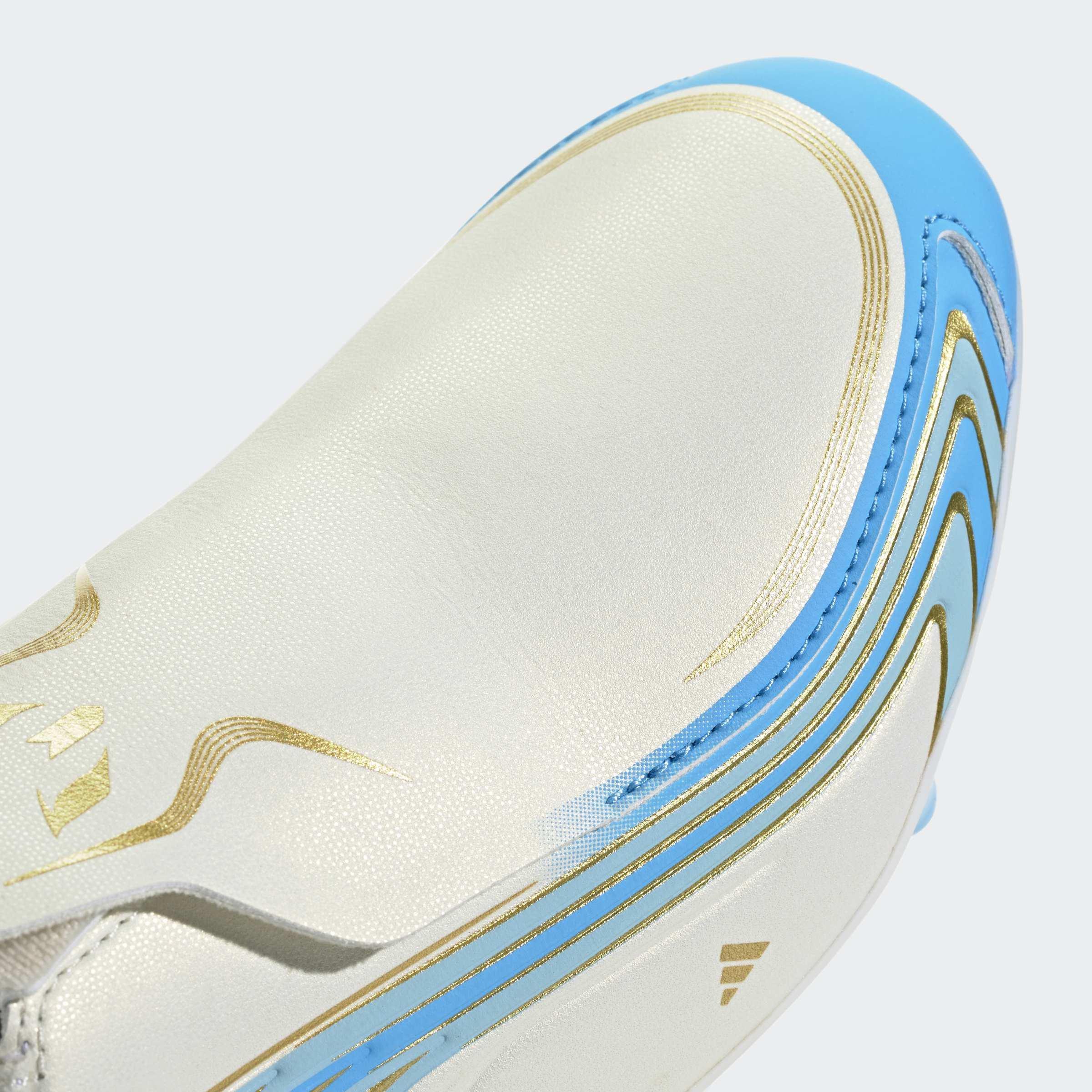 Kids Unisex F50 Messi League Laceless Firm Ground Football Boots, Beige, A701_ONE, large image number 5