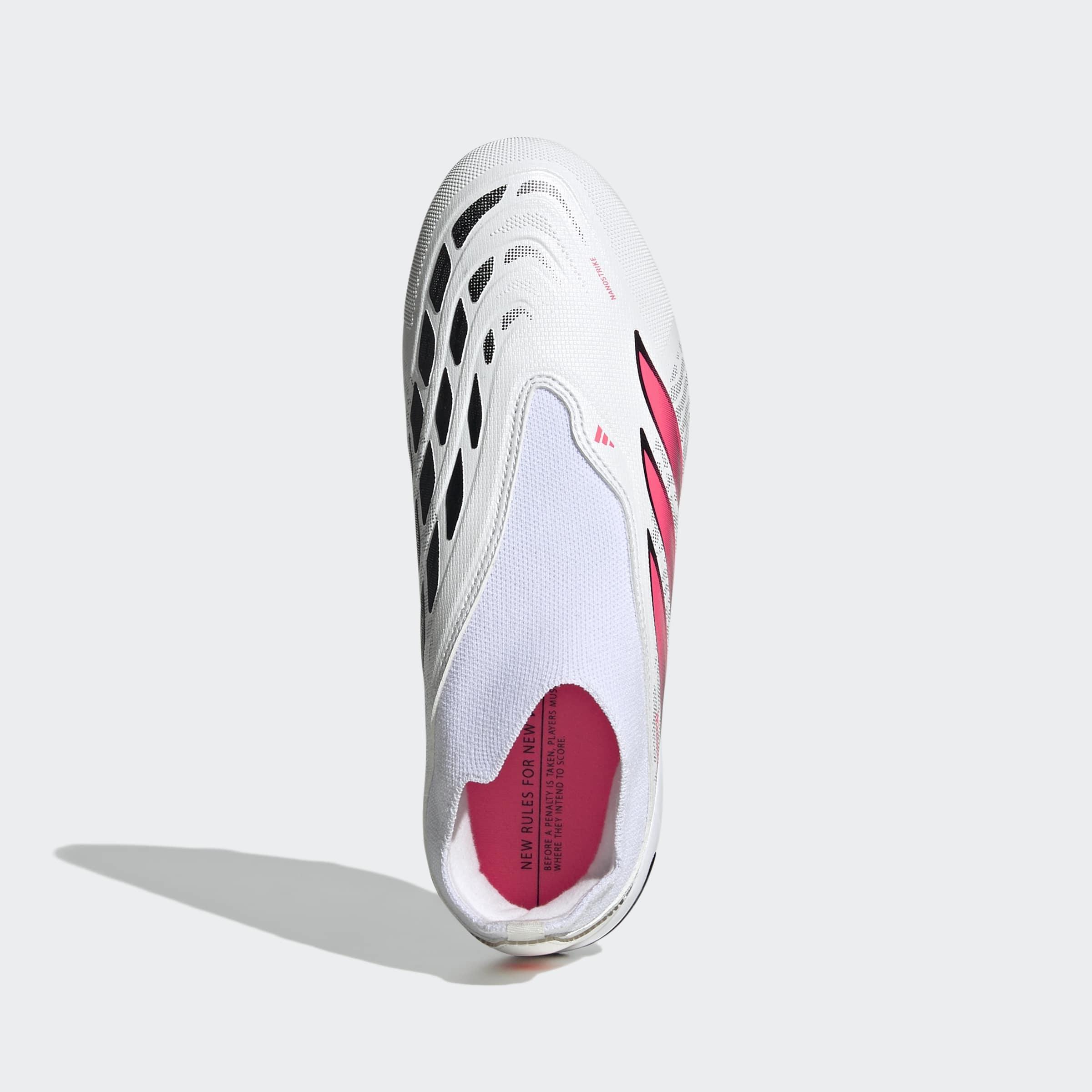 Kids Unisex Predator League Laceless Firm Ground Football Boots, White