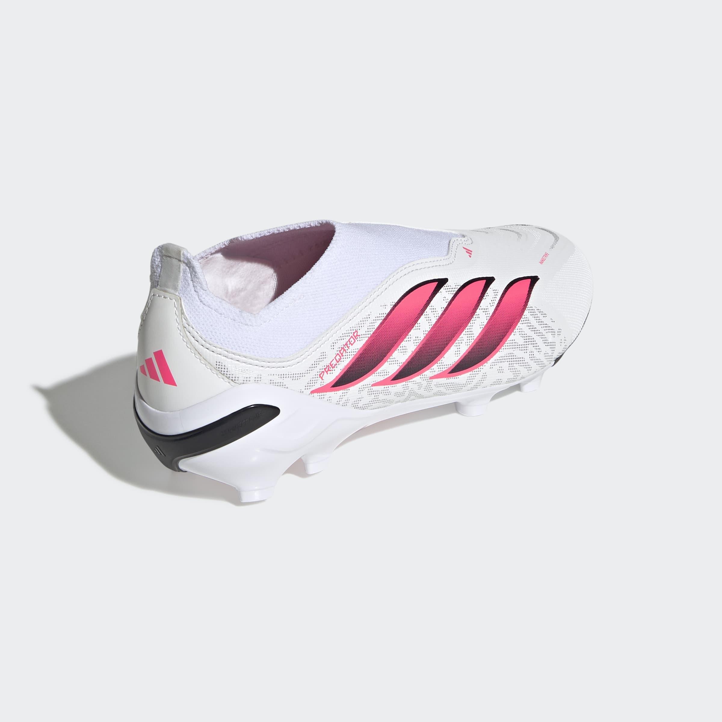 Kids Unisex Predator League Laceless Firm Ground Football Boots, White, A701_ONE, large image number 3