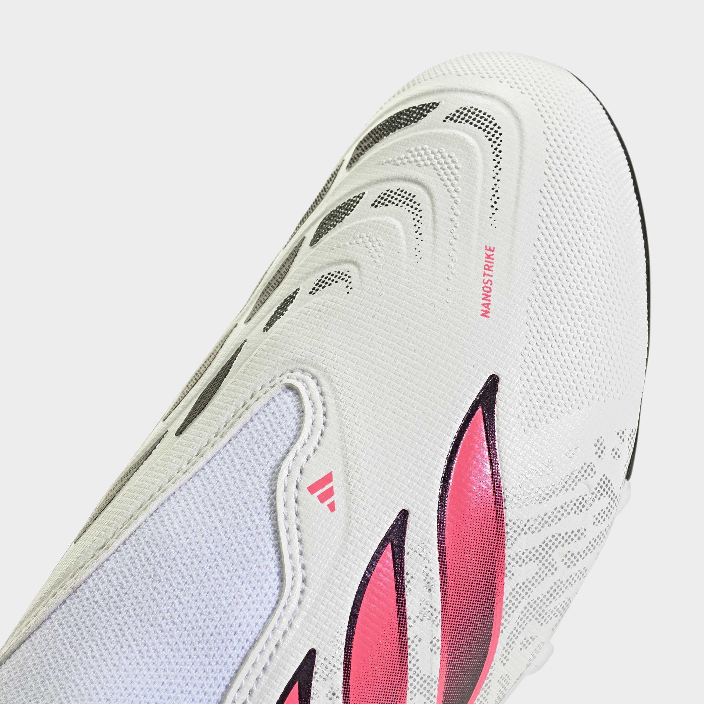 Kids Unisex Predator League Laceless Firm Ground Football Boots, White, A701_ONE, large image number 5