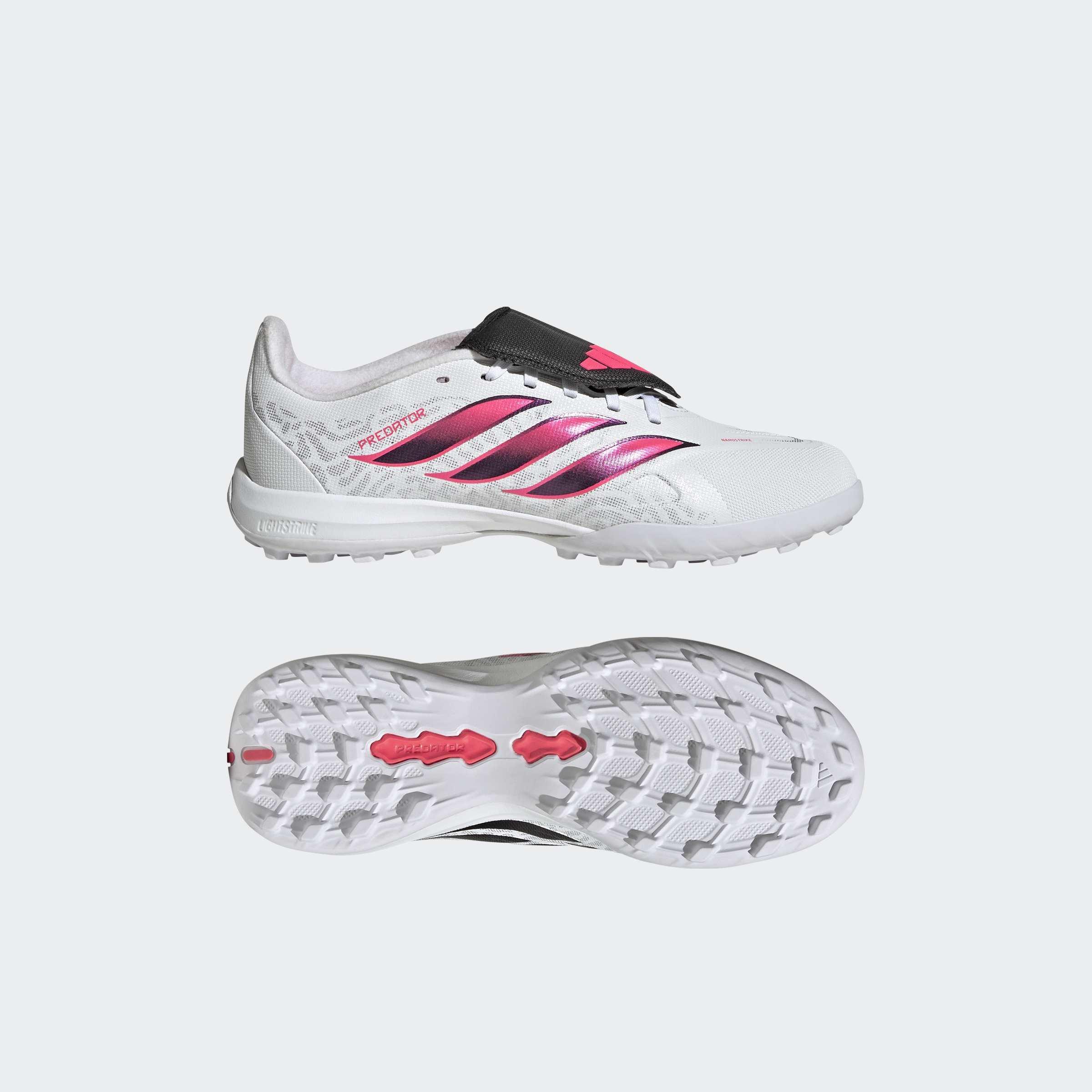 Kids Unisex Predator League Fold- Over Tongue Turf Football Boots, White, A701_ONE, large image number 6