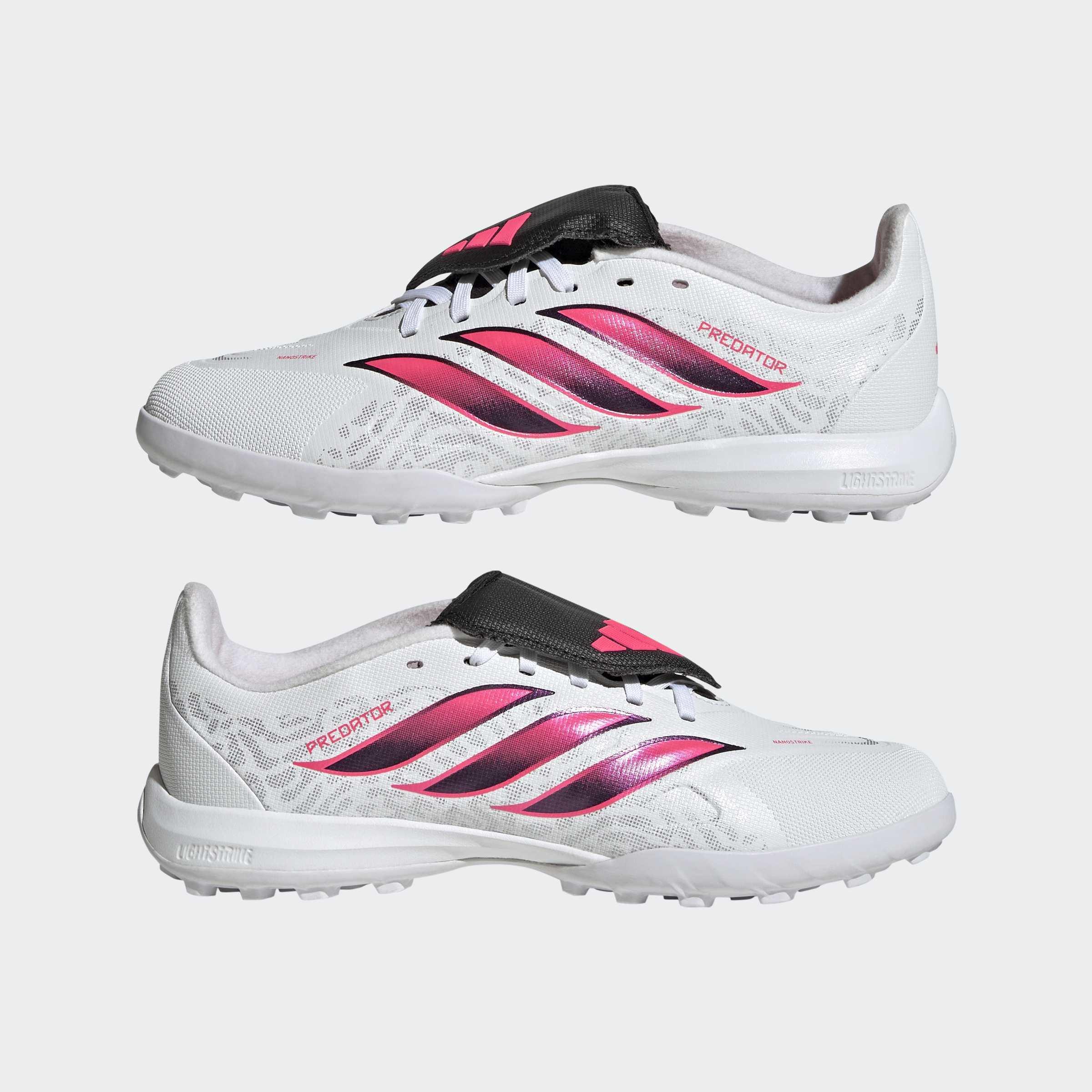 Kids Unisex Predator League Fold- Over Tongue Turf Football Boots, White, A701_ONE, large image number 7