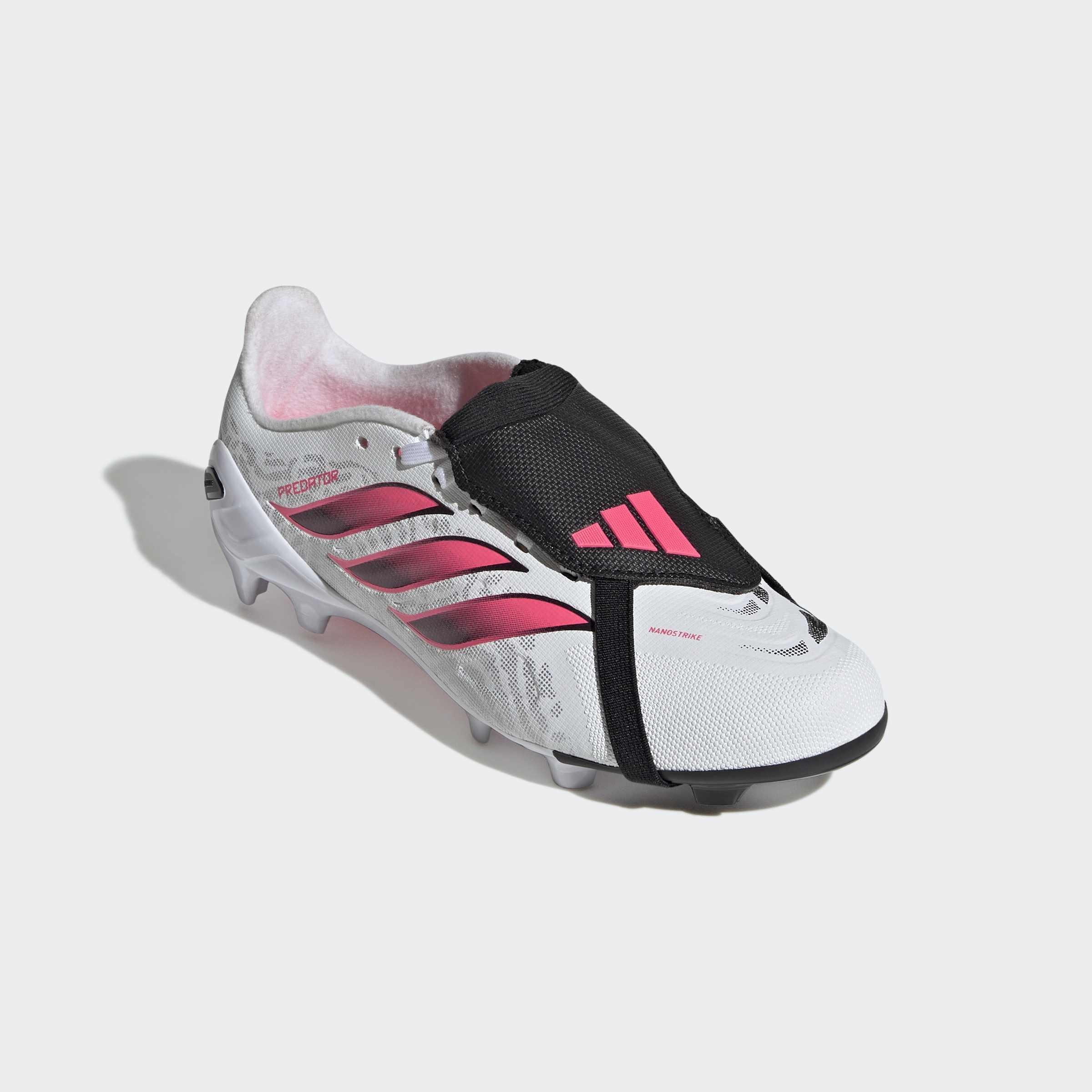 Kids Unisex Predator League Fold-Over Tongue Firm Ground Football Boots, White, A701_ONE, large image number 2