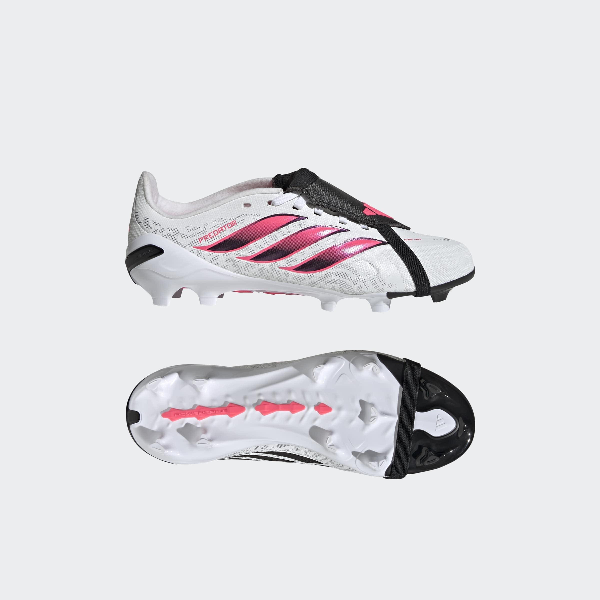 Kids Unisex Predator League Fold-Over Tongue Firm Ground Football Boots, White, A701_ONE, large image number 7