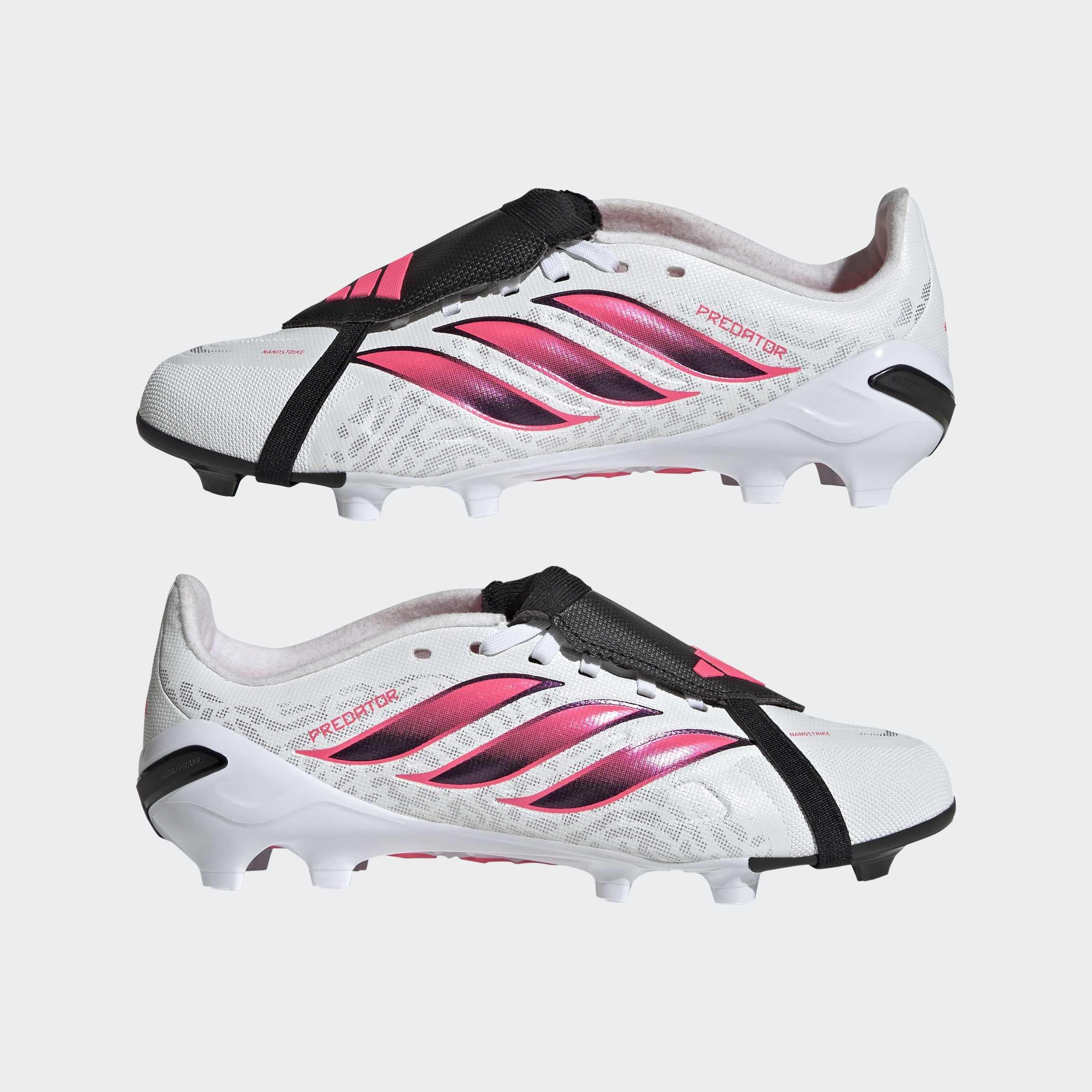 Kids Unisex Predator League Fold-Over Tongue Firm Ground Football Boots, White, A701_ONE, large image number 9