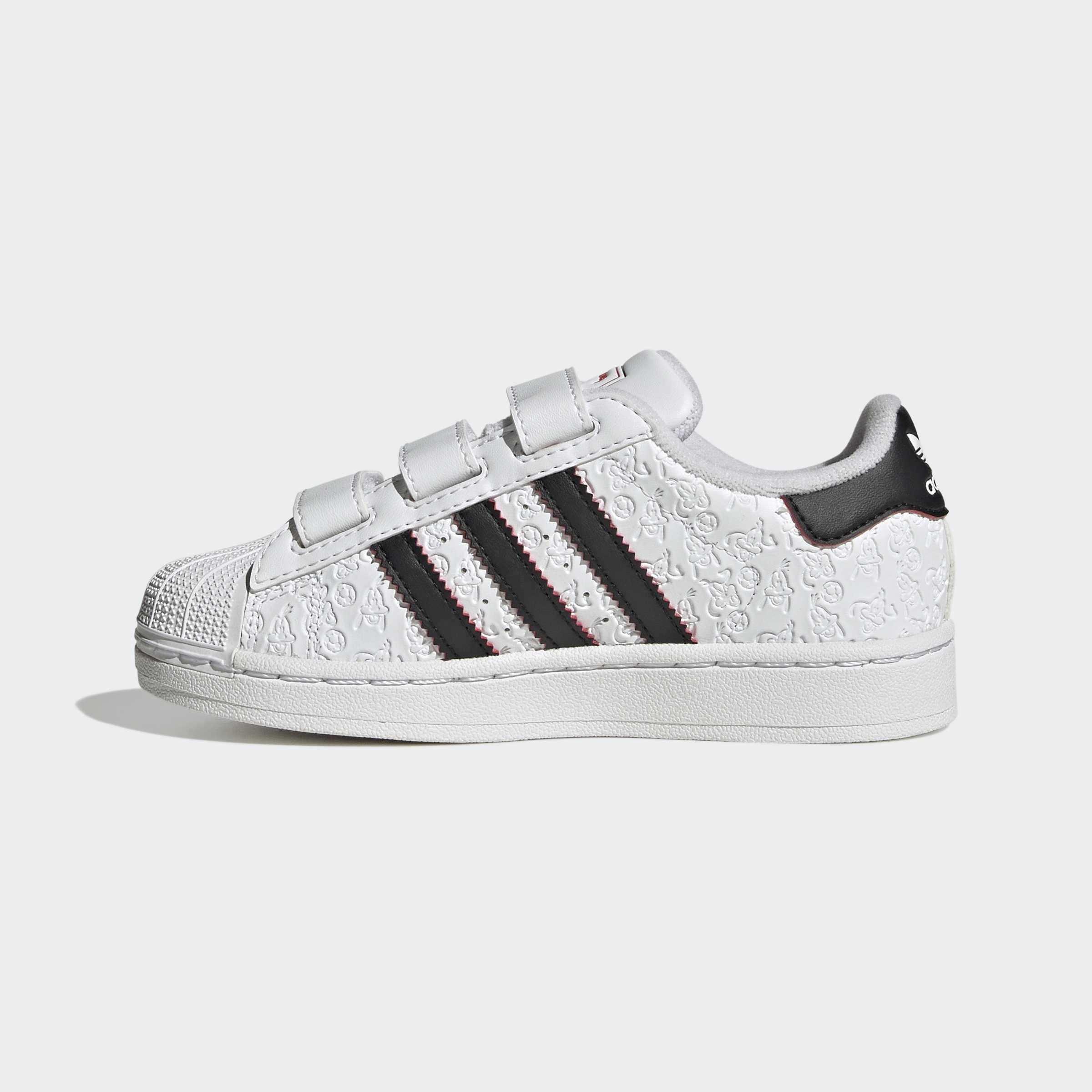 Kids Unisex adidas Disney Superstar II Comfort Closure Shoes, White, A701_ONE, large image number 6