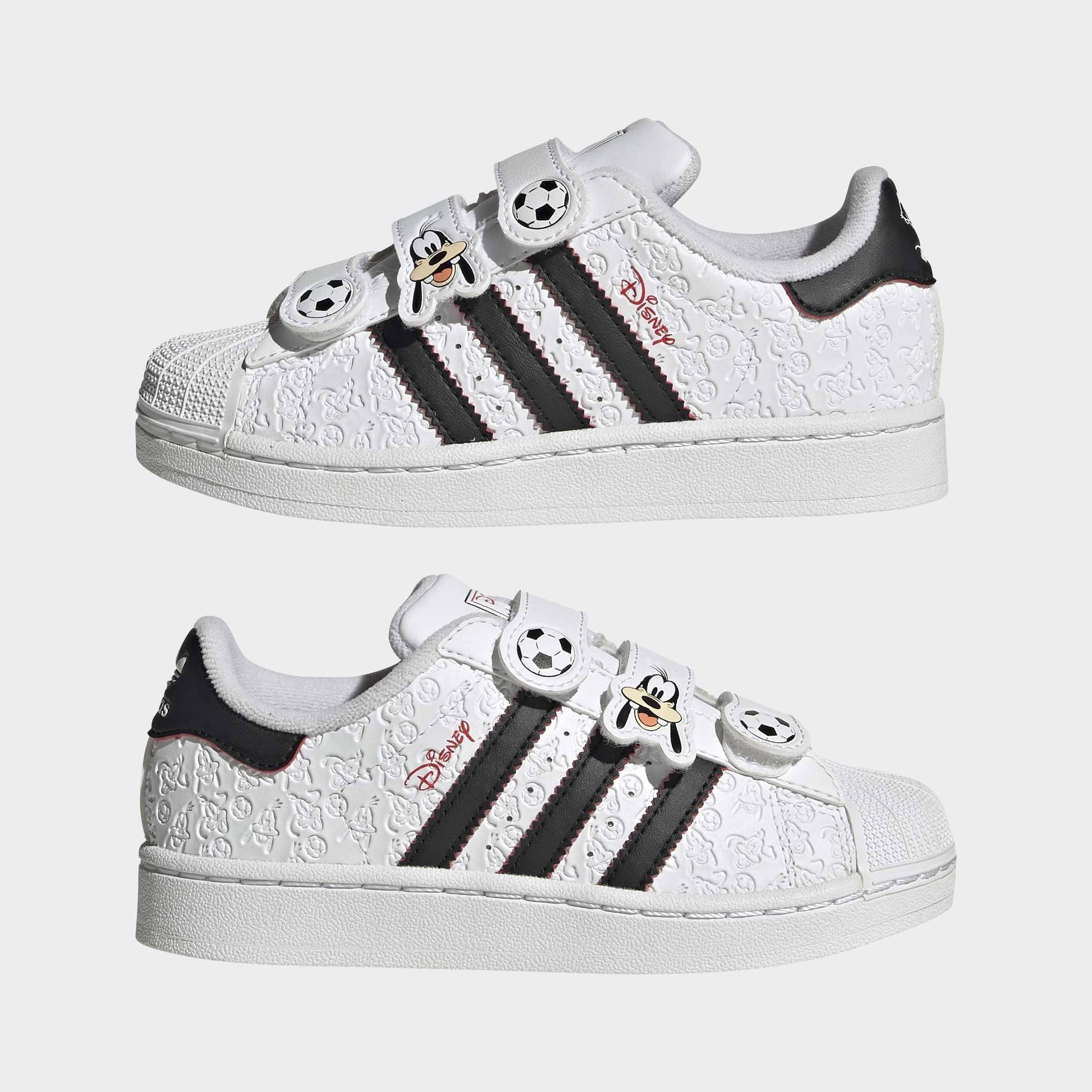 Kids Unisex adidas Disney Superstar II Comfort Closure Shoes, White, A701_ONE, large image number 8