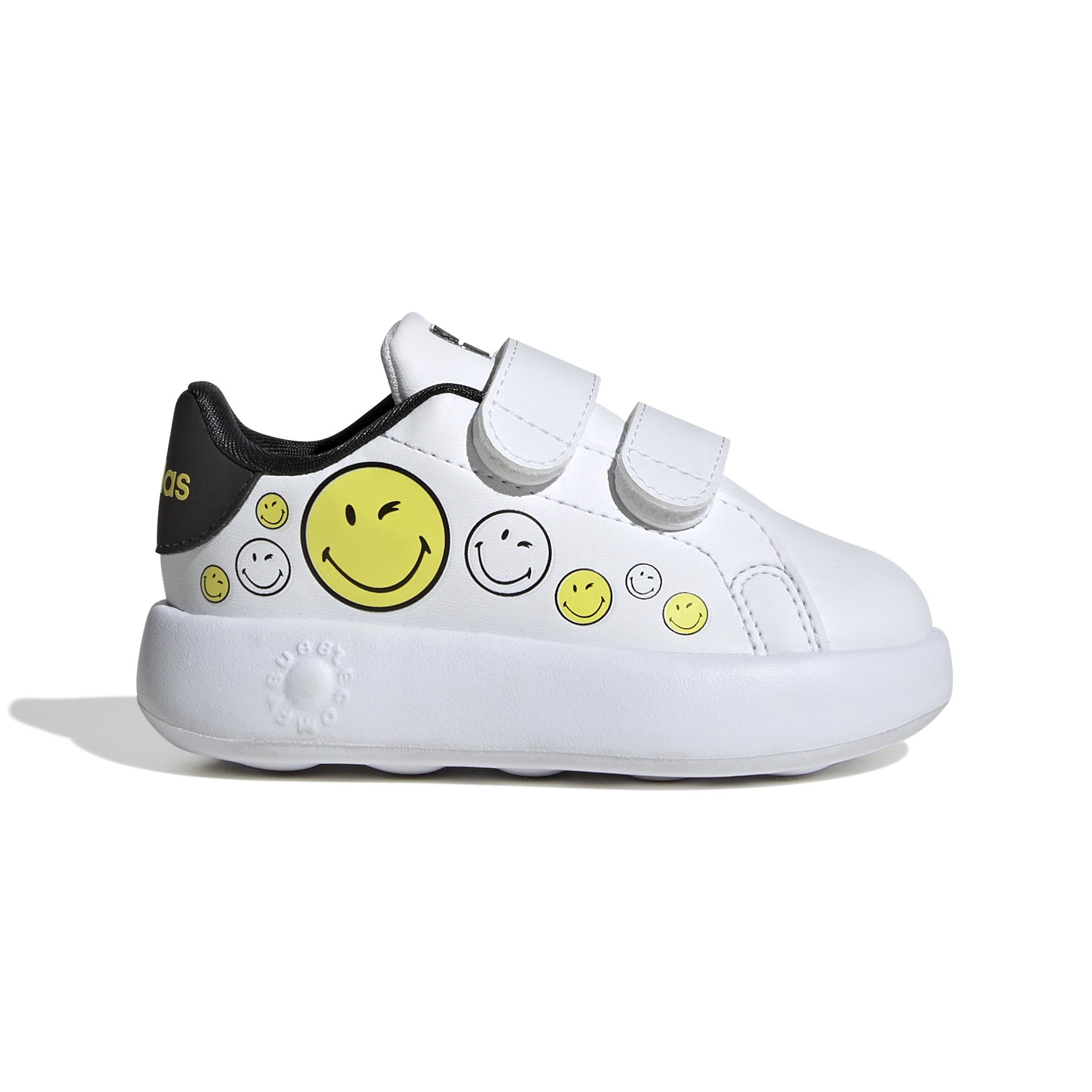 Unisex Kids adidas Smiley Advantage Shoes, White, , large image number 0