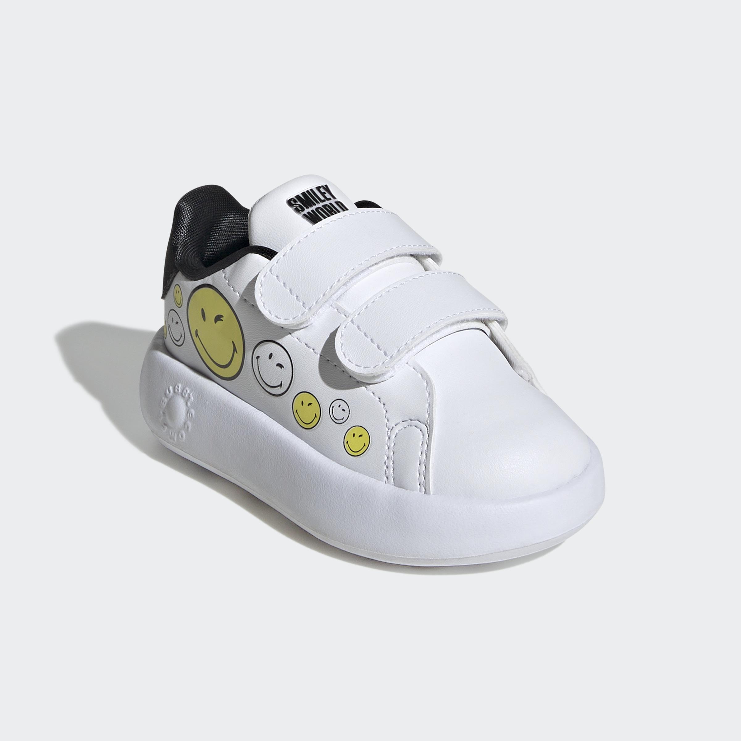 Unisex Kids adidas Smiley Advantage Shoes, White, A701_ONE, medium