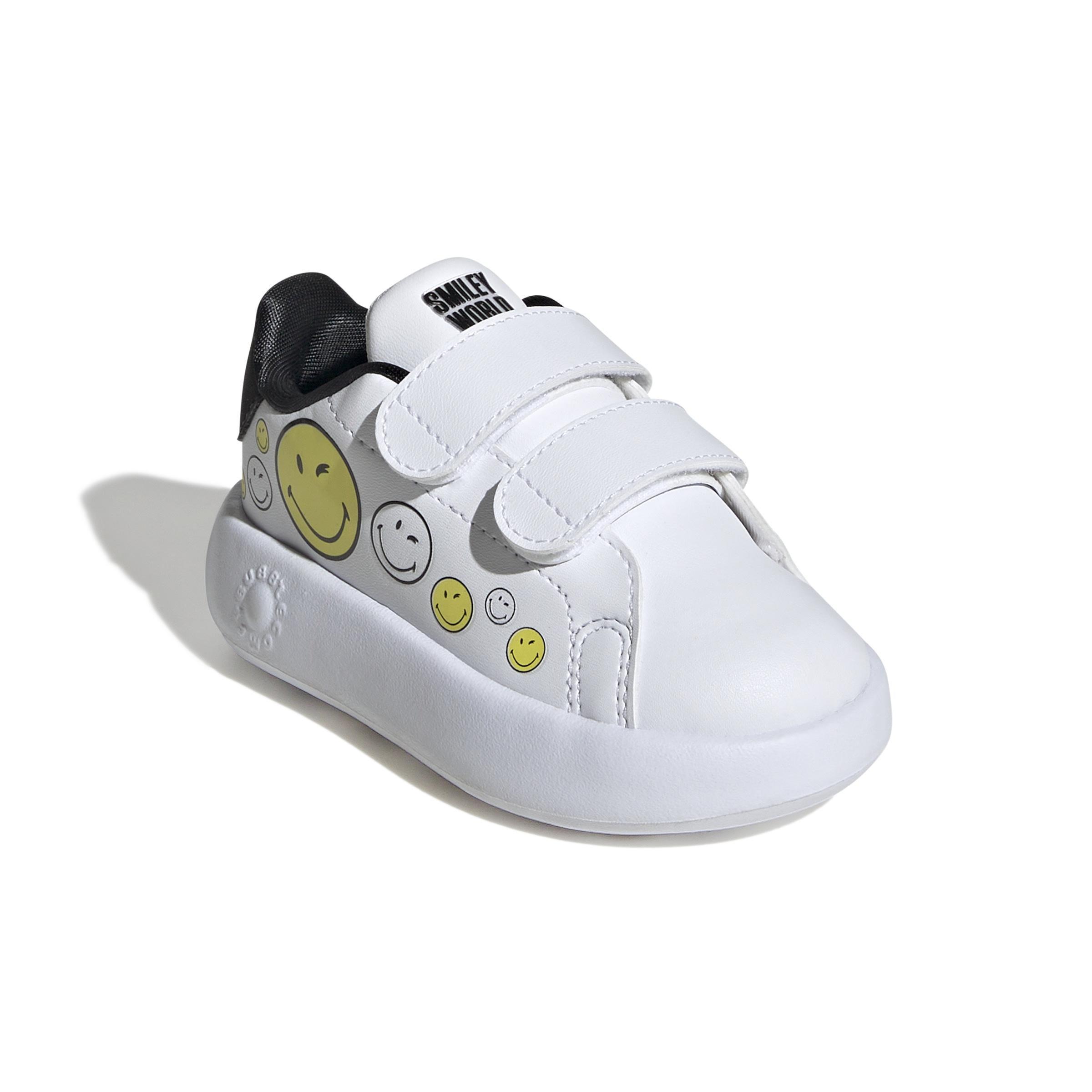 Unisex Kids adidas Smiley Advantage Shoes, White, , large image number 2