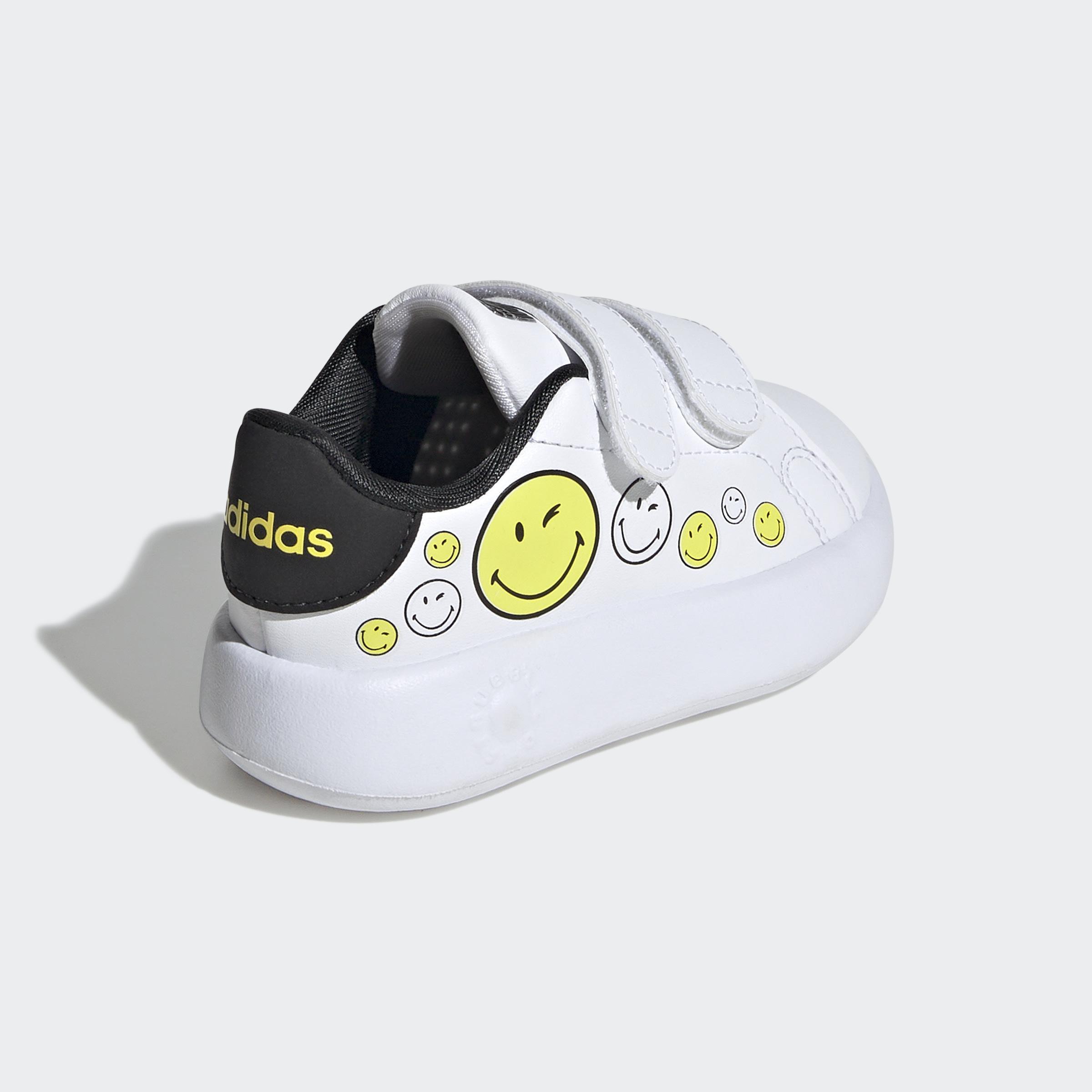 Unisex Kids adidas Smiley Advantage Shoes, White, A701_ONE, medium