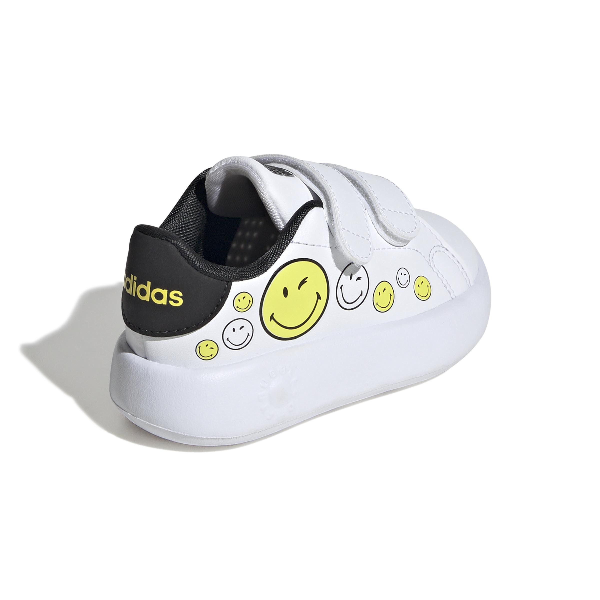 Unisex Kids adidas Smiley Advantage Shoes, White, , large image number 3