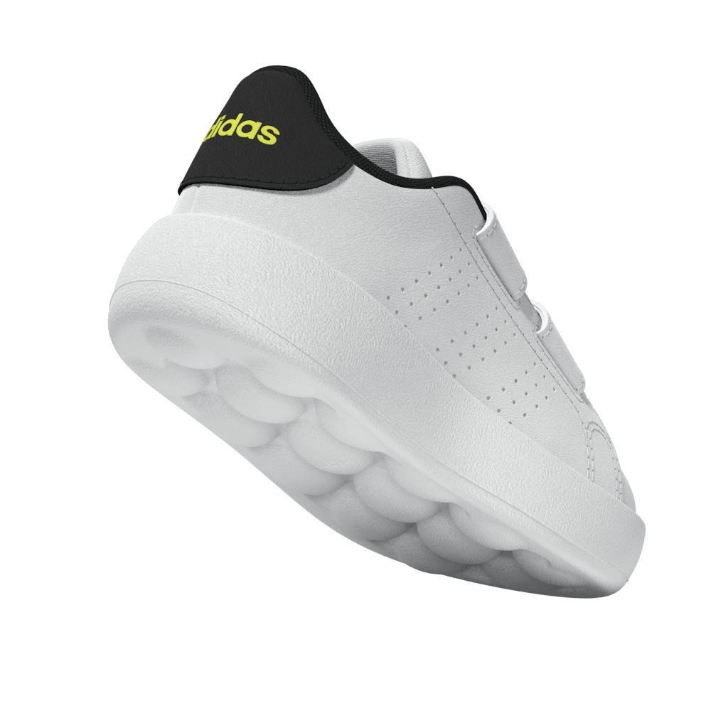 Unisex Kids adidas Smiley Advantage Shoes, White, , large image number 6