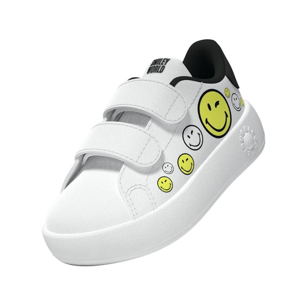 Unisex Kids adidas Smiley Advantage Shoes, White, , large image number 10