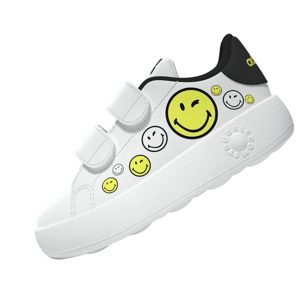 Unisex Kids adidas Smiley Advantage Shoes, White, , large image number 14