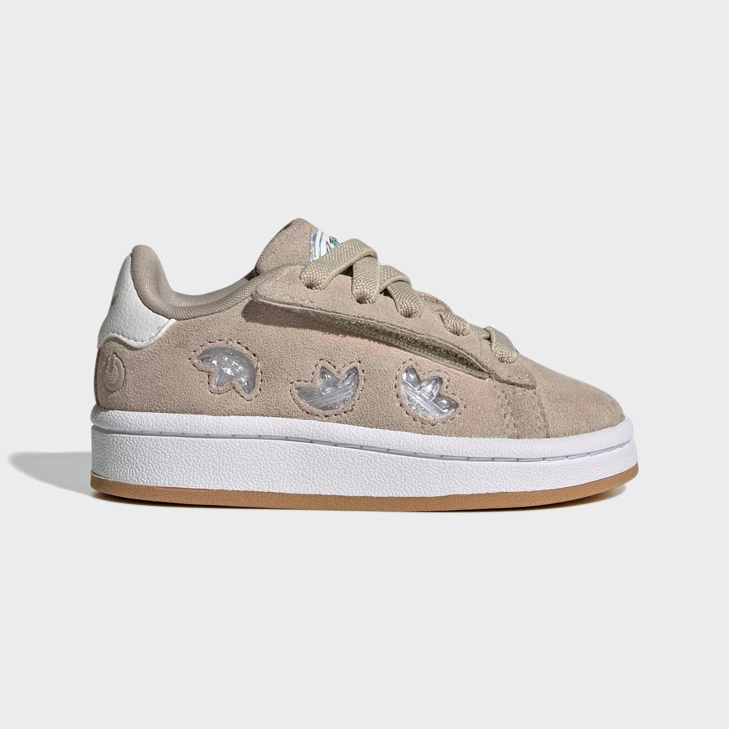 Kids Unisex Campus 00S Led Lights Comfort Closure Elastic Lace Shoes, Beige