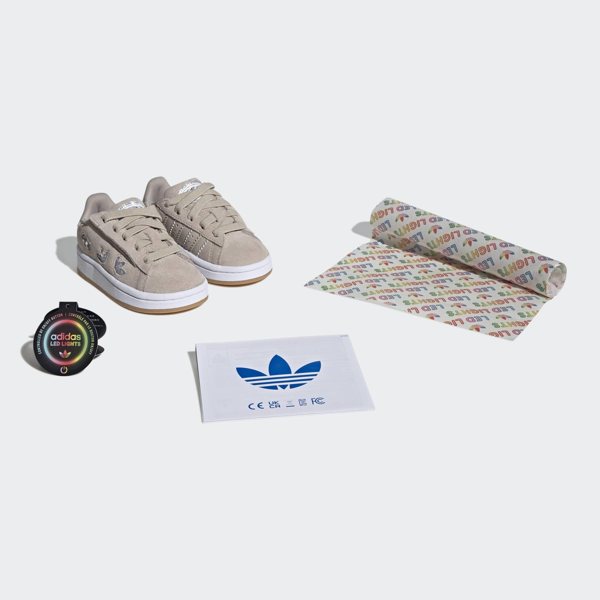 Kids Unisex Campus 00S Led Lights Comfort Closure Elastic Lace Shoes, Beige, A701_ONE, large image number 8