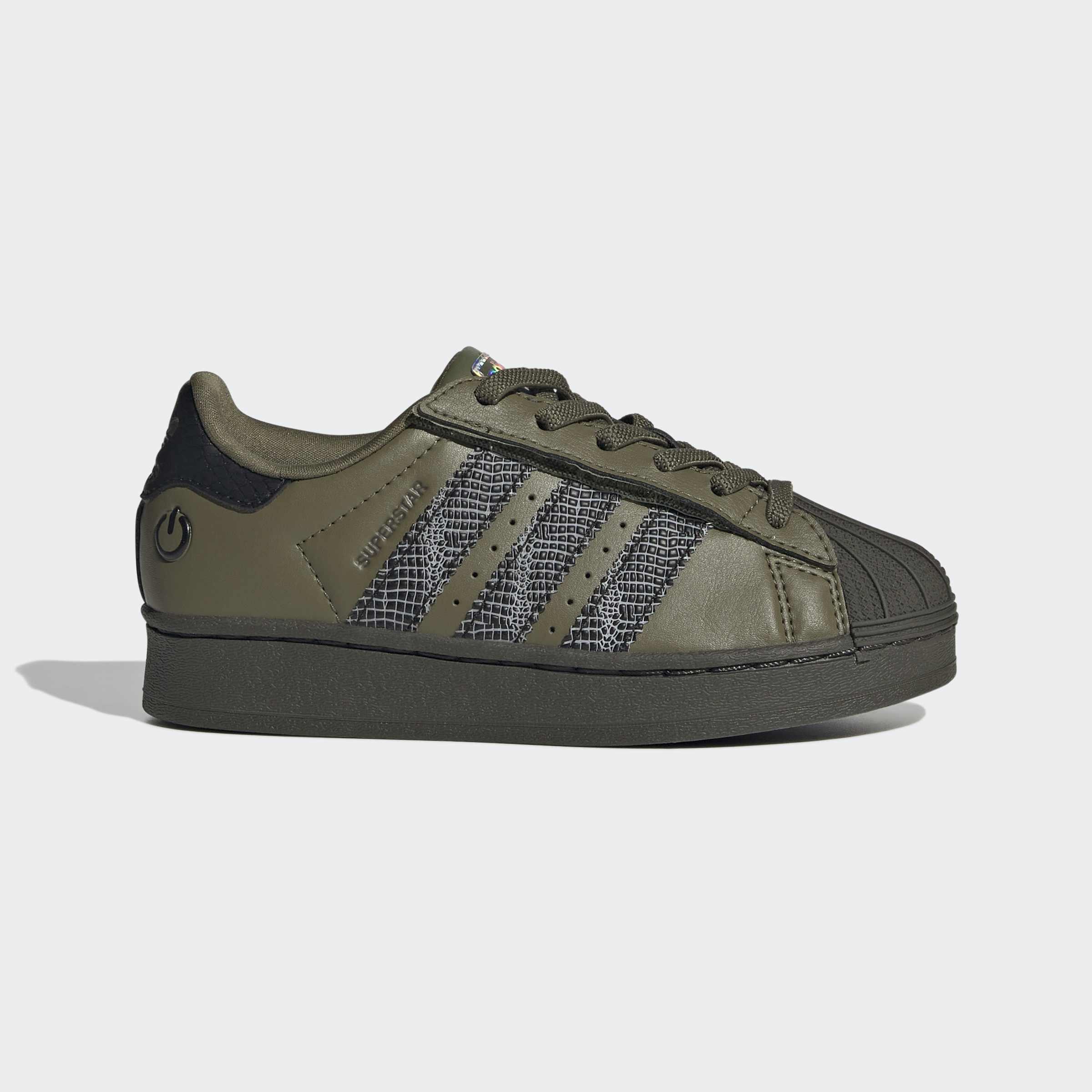 Kids Unisex Superstar Led Lights Comfort Closure Elastic Lace Shoes, Green
