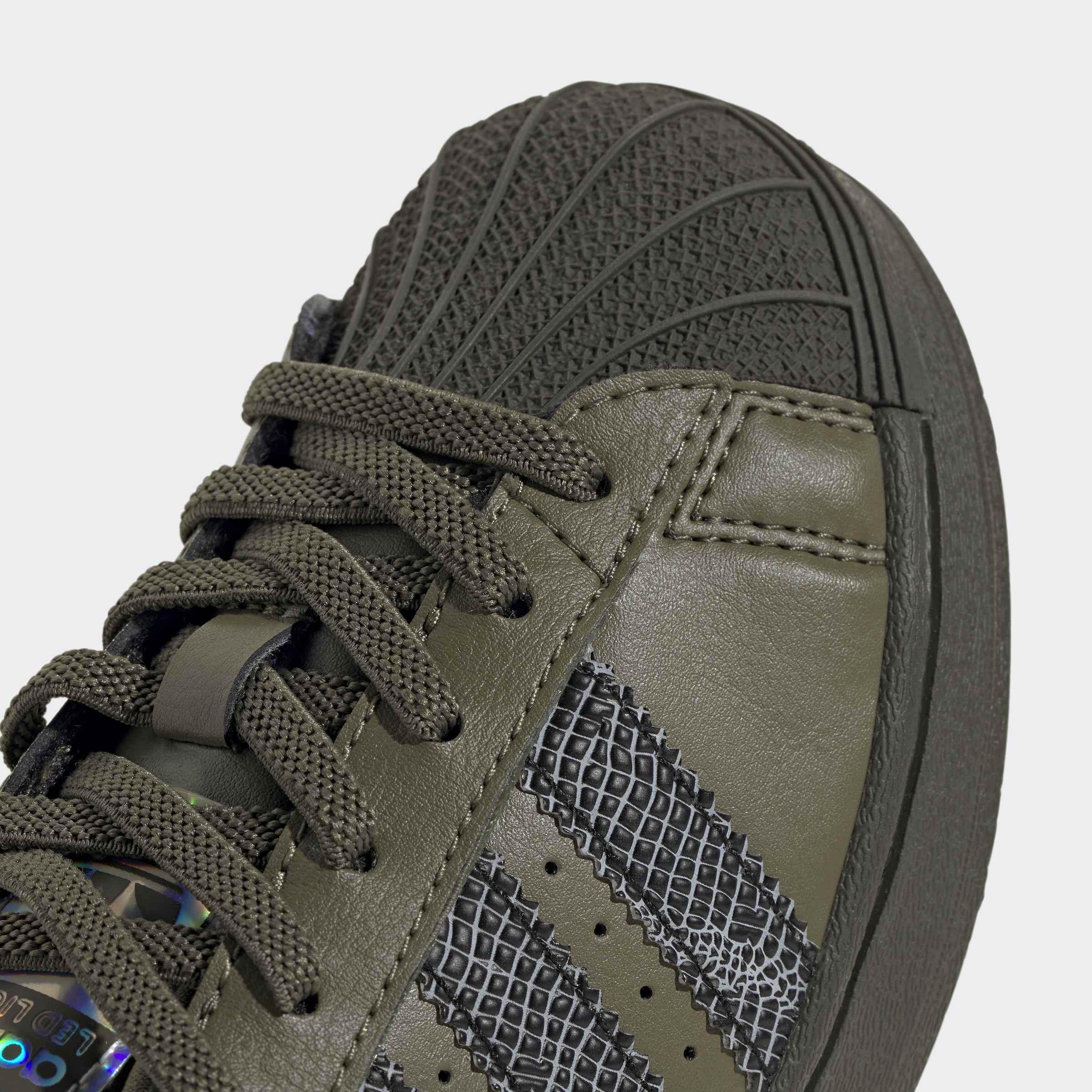 Kids Unisex Superstar Led Lights Comfort Closure Elastic Lace Shoes, Green, A701_ONE, large image number 4