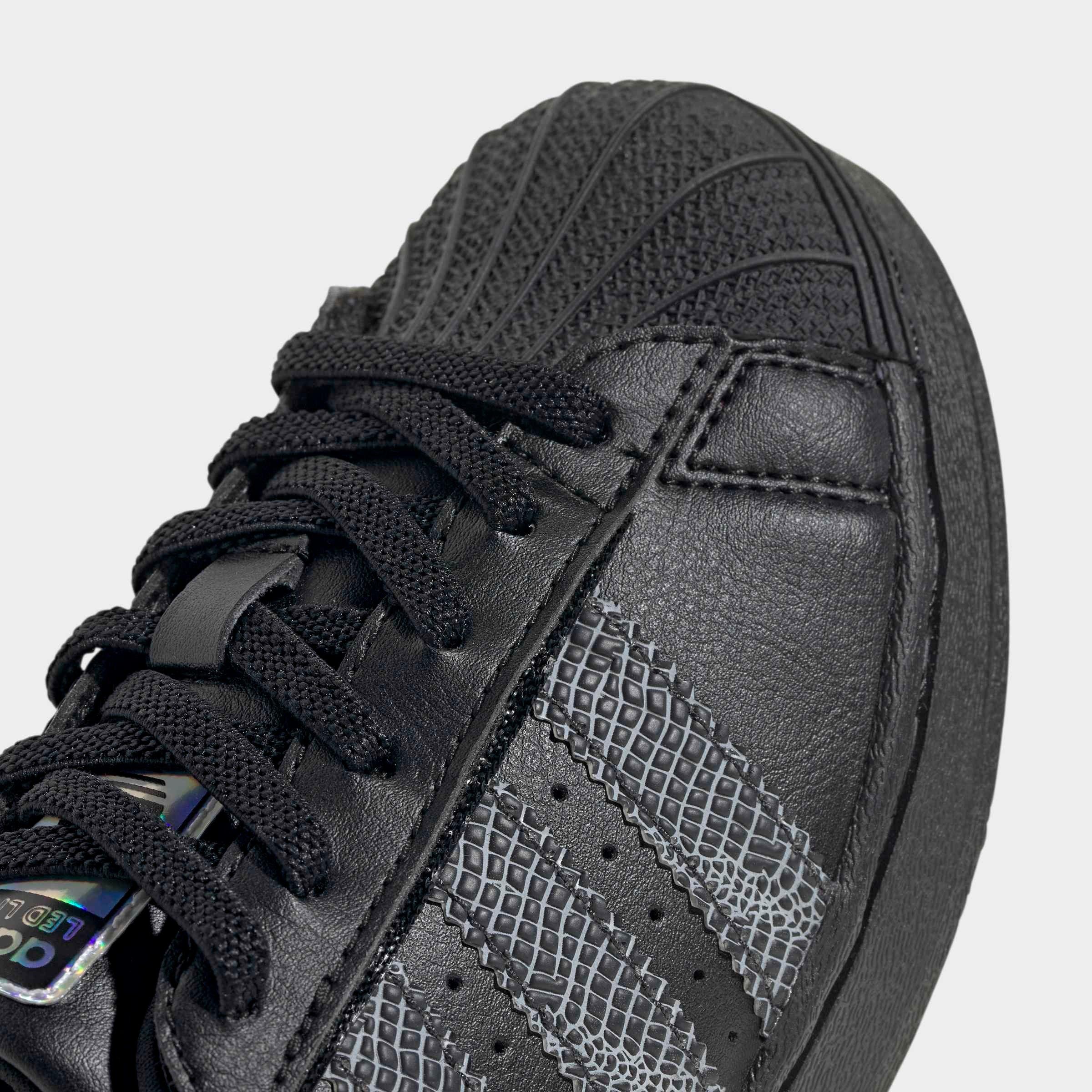 Kids Unisex Superstar Led Lights Comfort Closure Elastic Lace Shoes, Black, A701_ONE, large image number 5