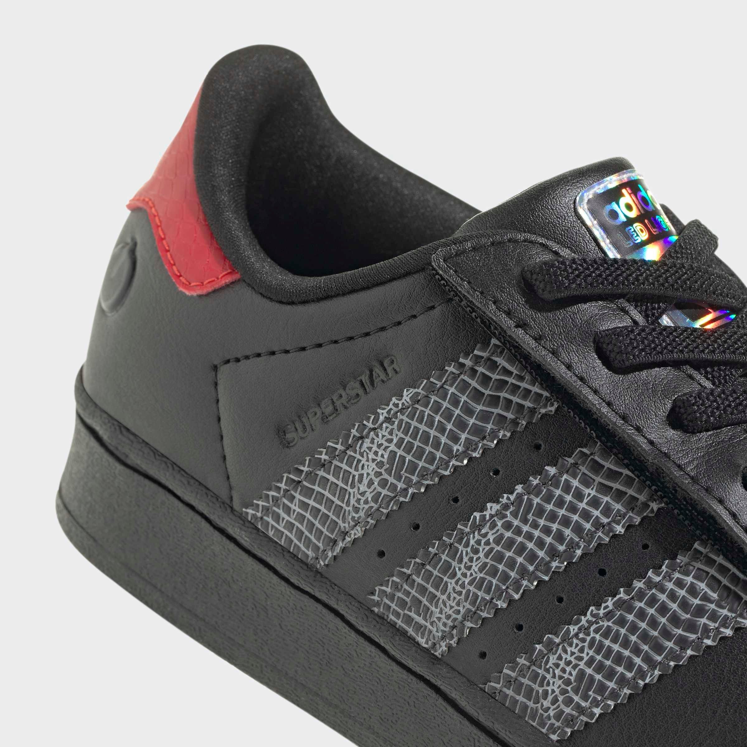 Kids Unisex Superstar Led Lights Comfort Closure Elastic Lace Shoes, Black, A701_ONE, large image number 6