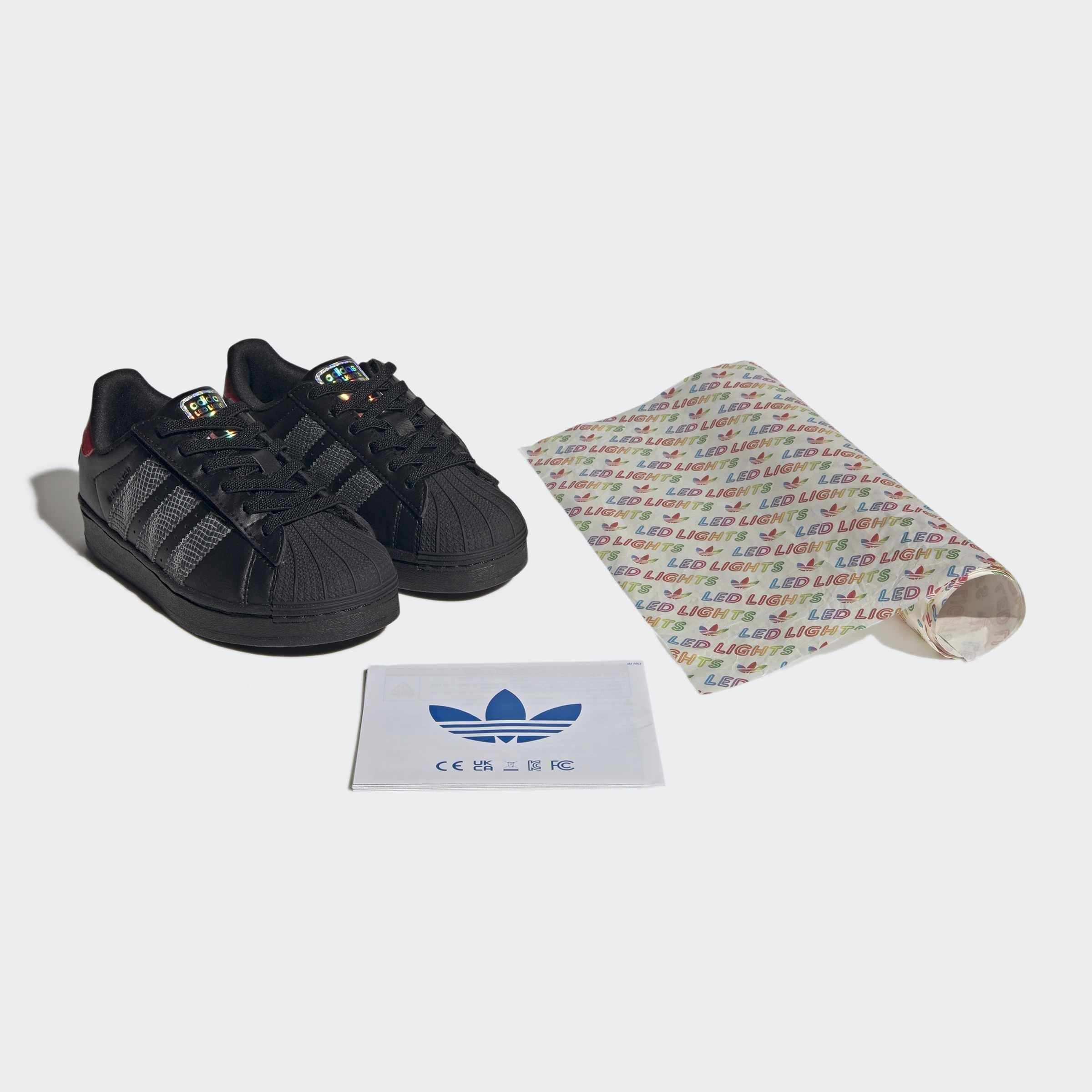 Kids Unisex Superstar Led Lights Comfort Closure Elastic Lace Shoes, Black, A701_ONE, large image number 9