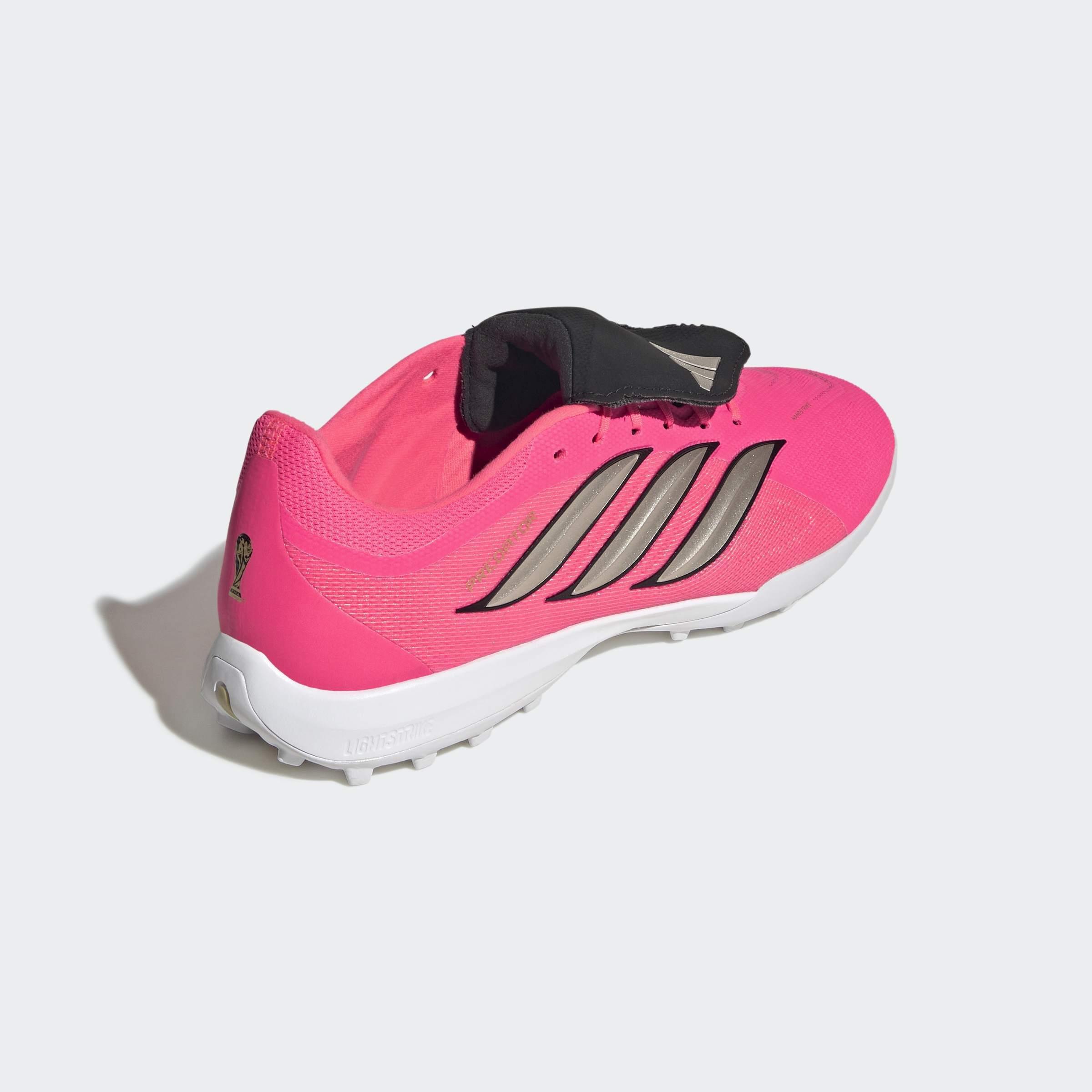 Unisex PREDATOR LEAGUE Fold-Over Tongue Turf Football Boots, Pink, A701_ONE, large image number 3
