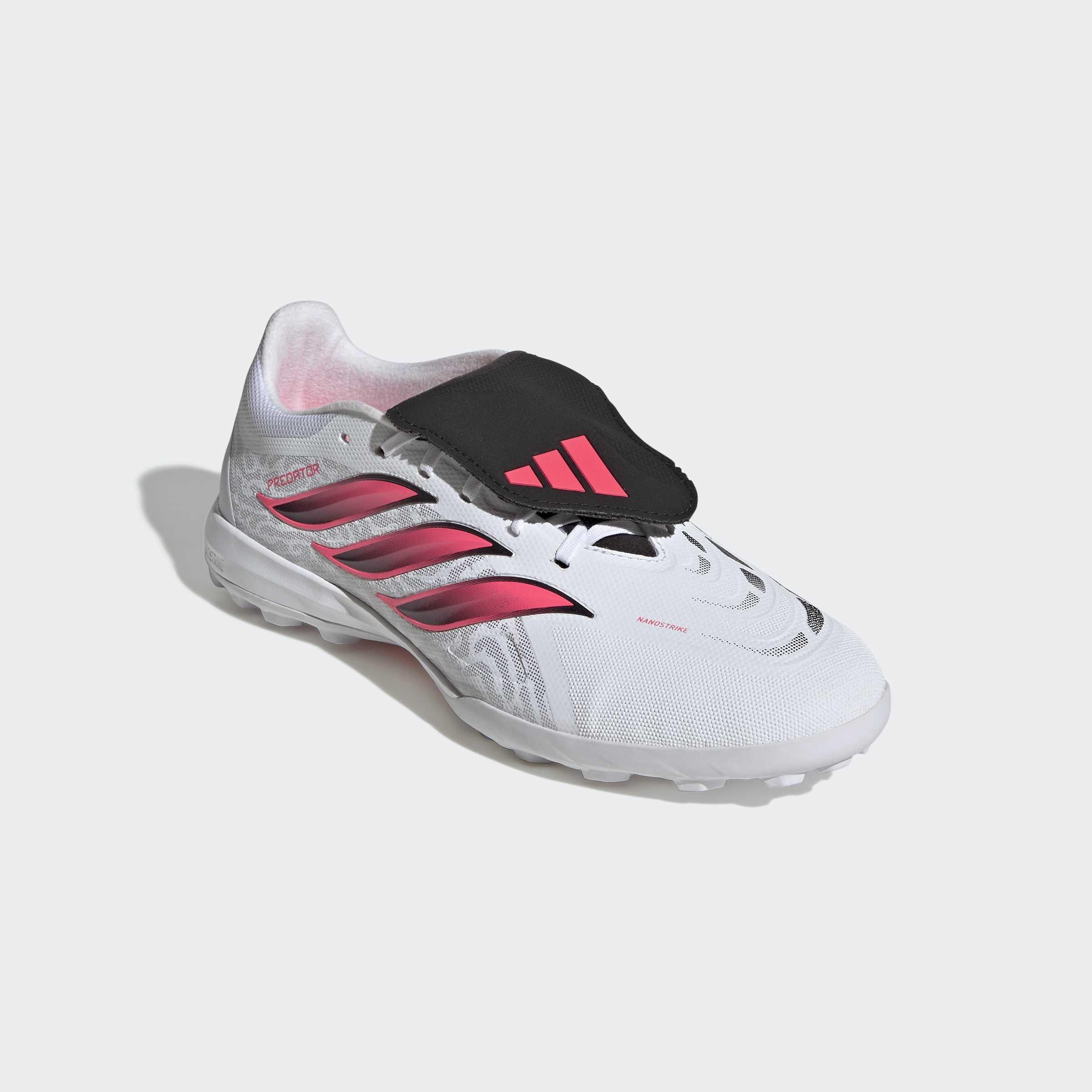Unisex Predator League Fold-Over Tongue Turf Football Boots, White, A701_ONE, large image number 2