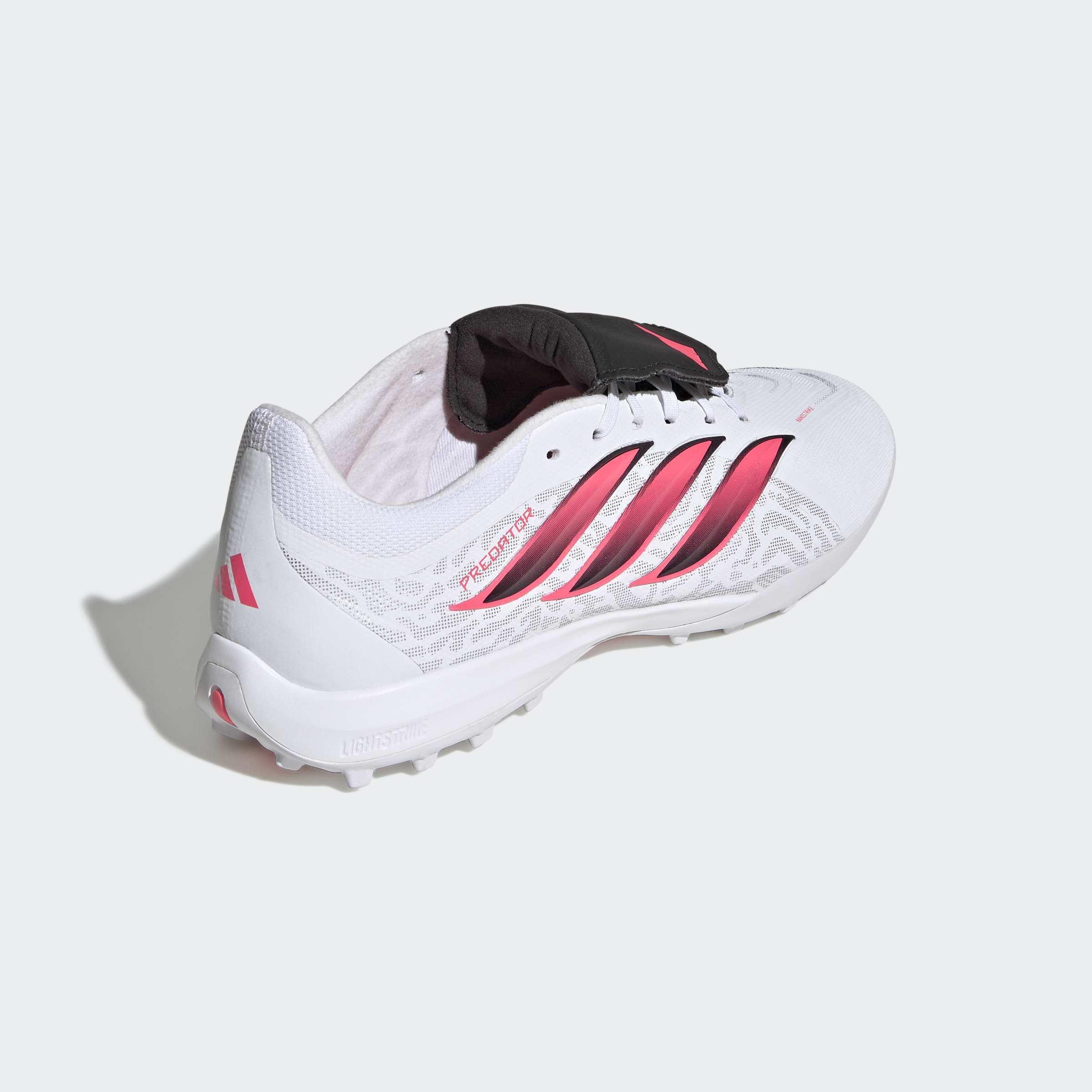 Unisex Predator League Fold-Over Tongue Turf Football Boots, White, A701_ONE, large image number 3