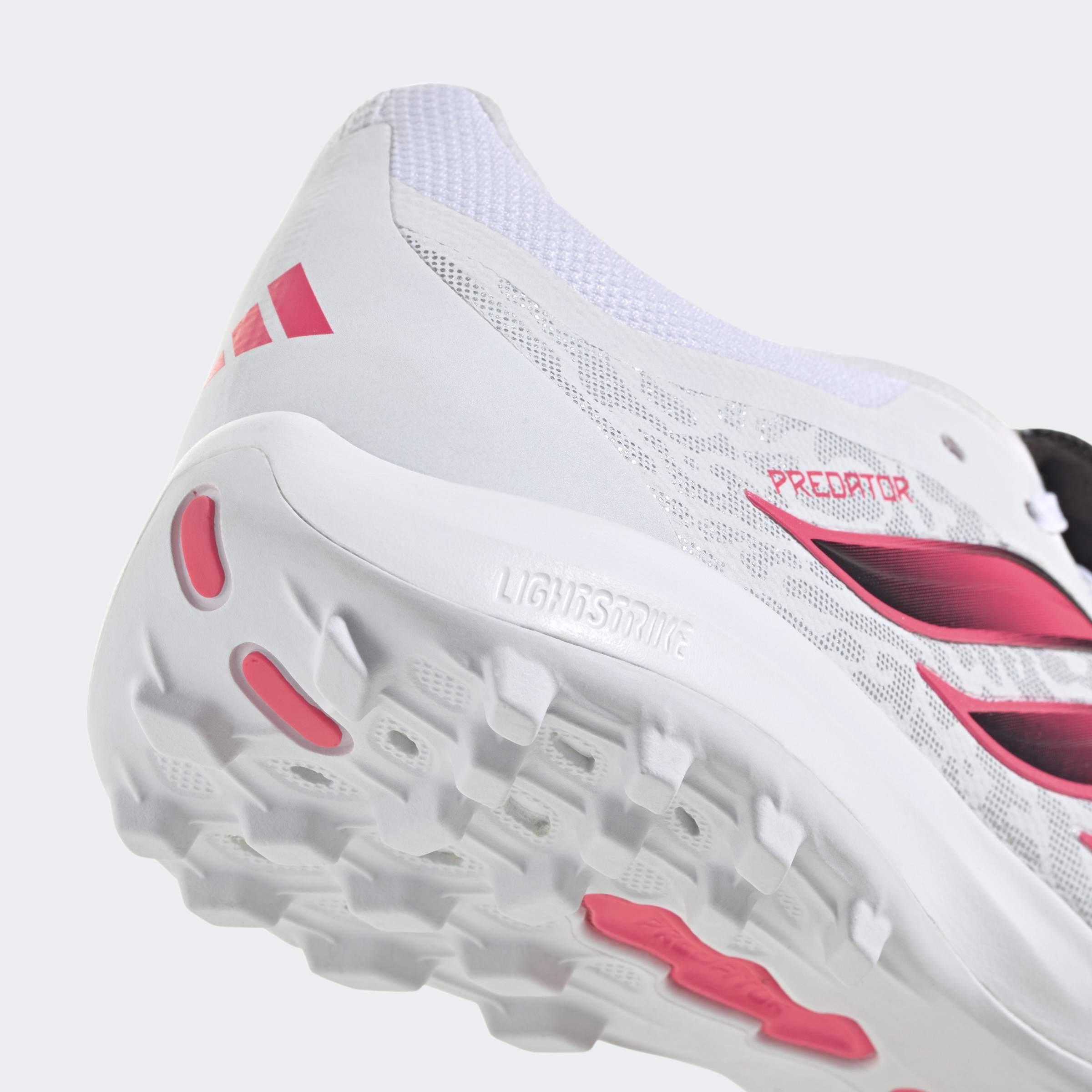 Unisex Predator League Fold-Over Tongue Turf Football Boots, White, A701_ONE, large image number 4
