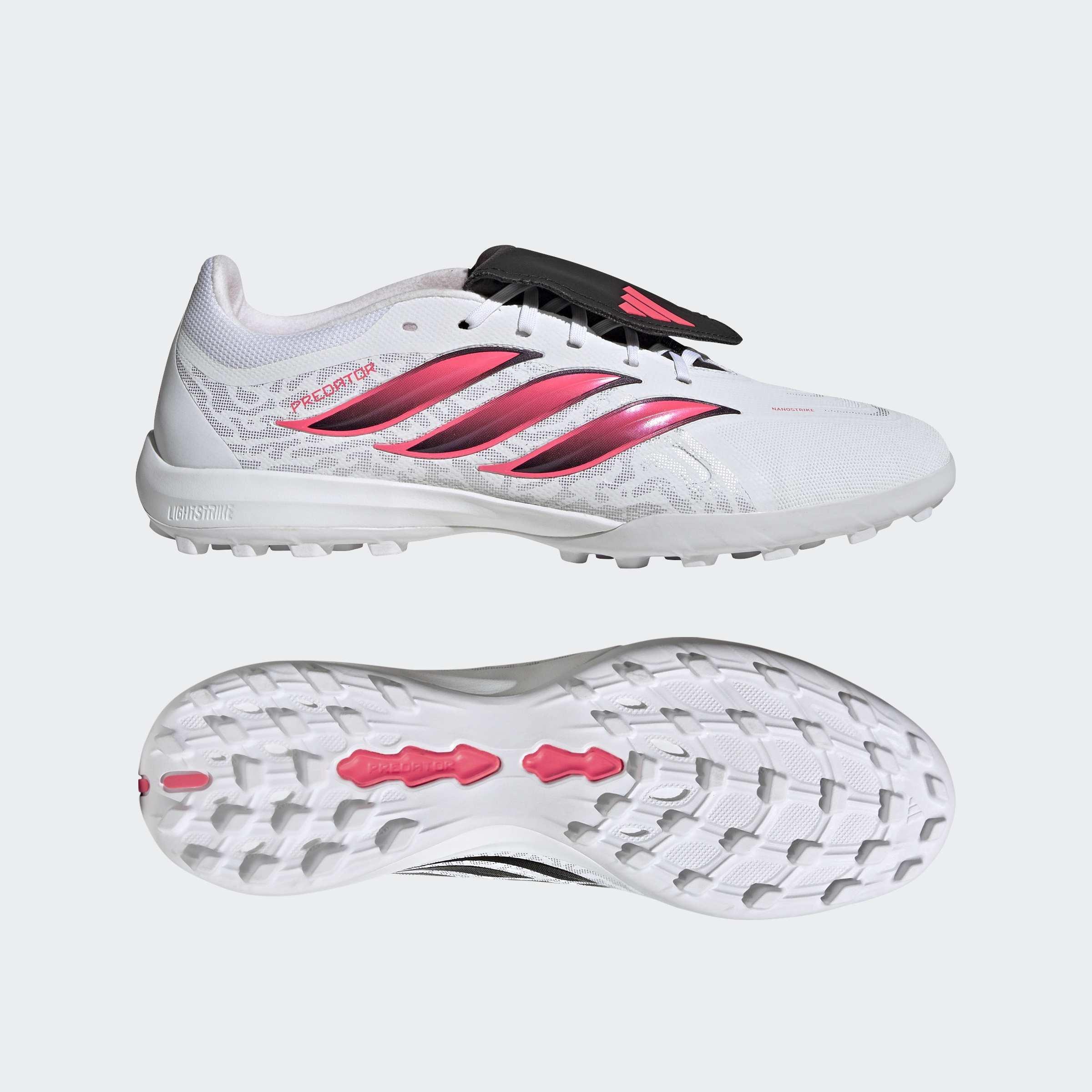Unisex Predator League Fold-Over Tongue Turf Football Boots, White, A701_ONE, large image number 6