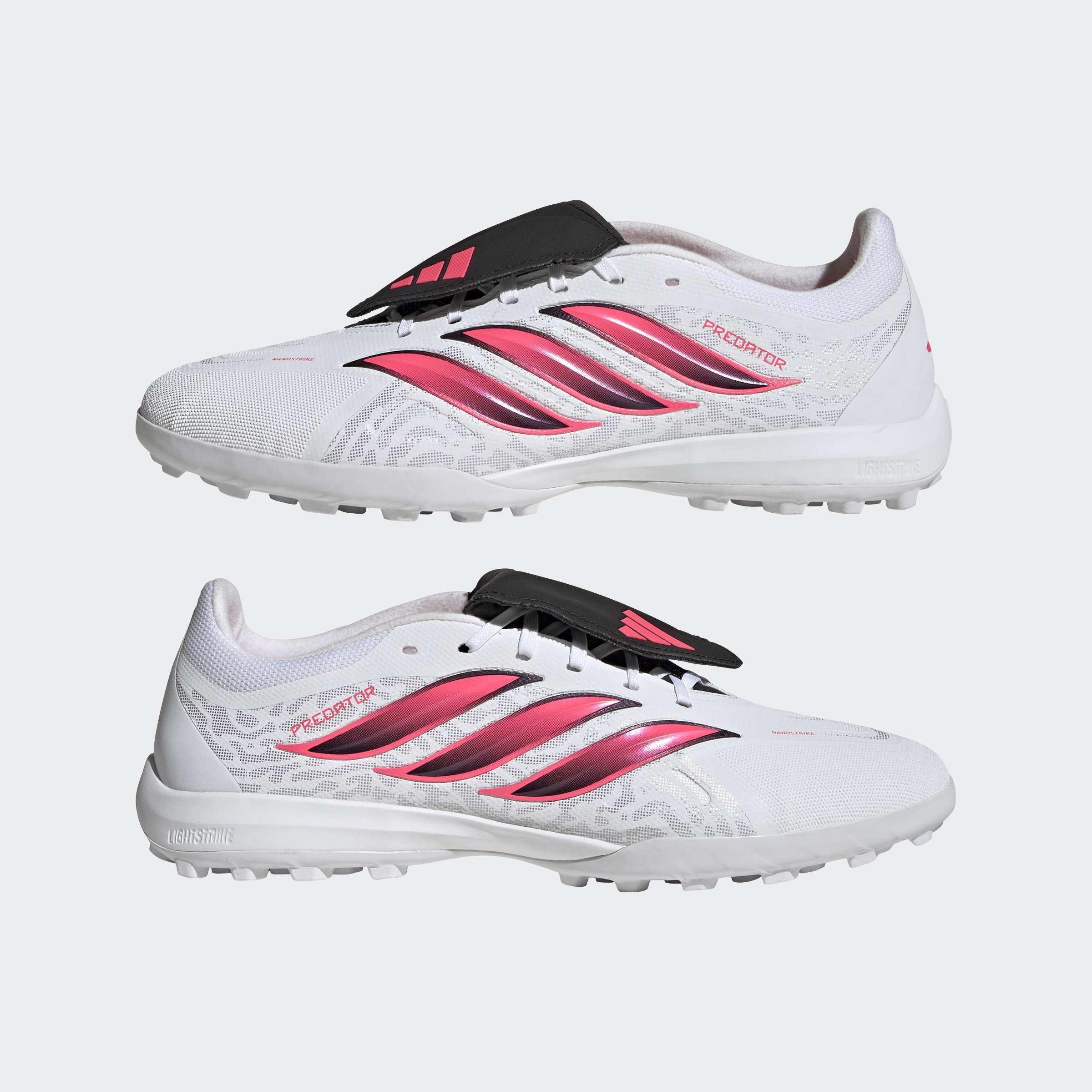 Unisex Predator League Fold-Over Tongue Turf Football Boots, White, A701_ONE, large image number 8