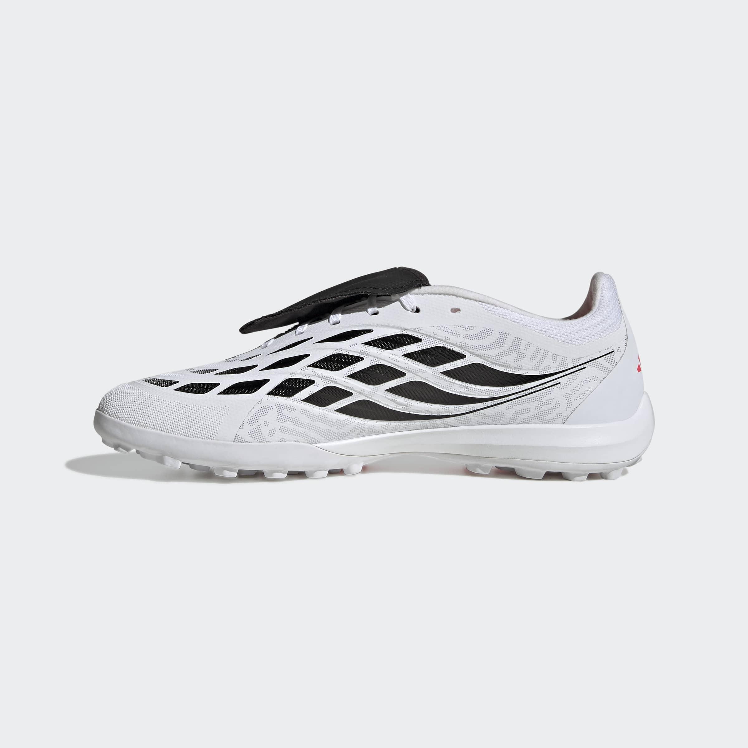Unisex Predator League Fold-Over Tongue Turf Football Boots, White, A701_ONE, large image number 9