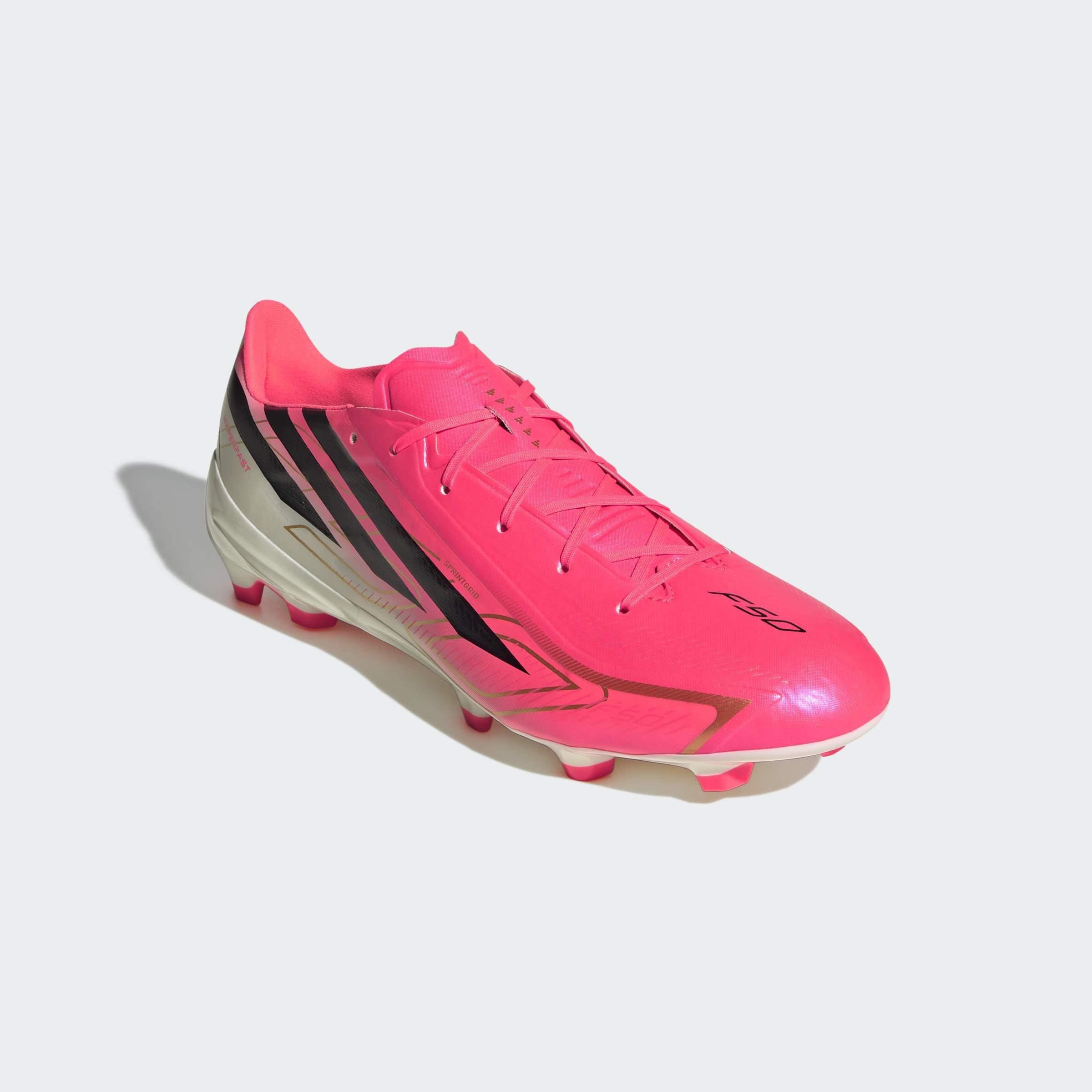 Unisex F50 Hyperfast League Firm Ground Football Boots, Pink, A701_ONE, large image number 2