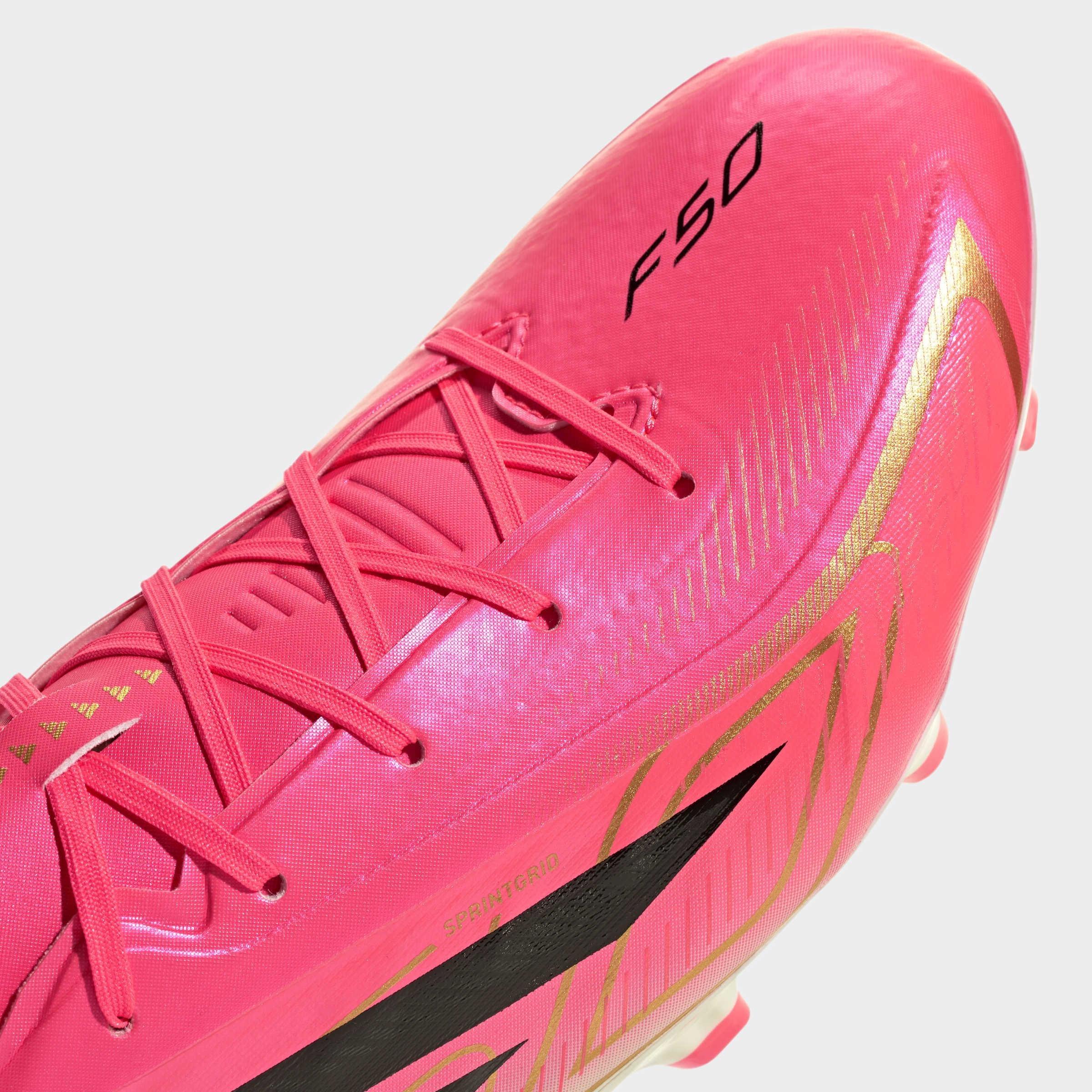 Unisex F50 Hyperfast League Firm Ground Football Boots, Pink, A701_ONE, large image number 5