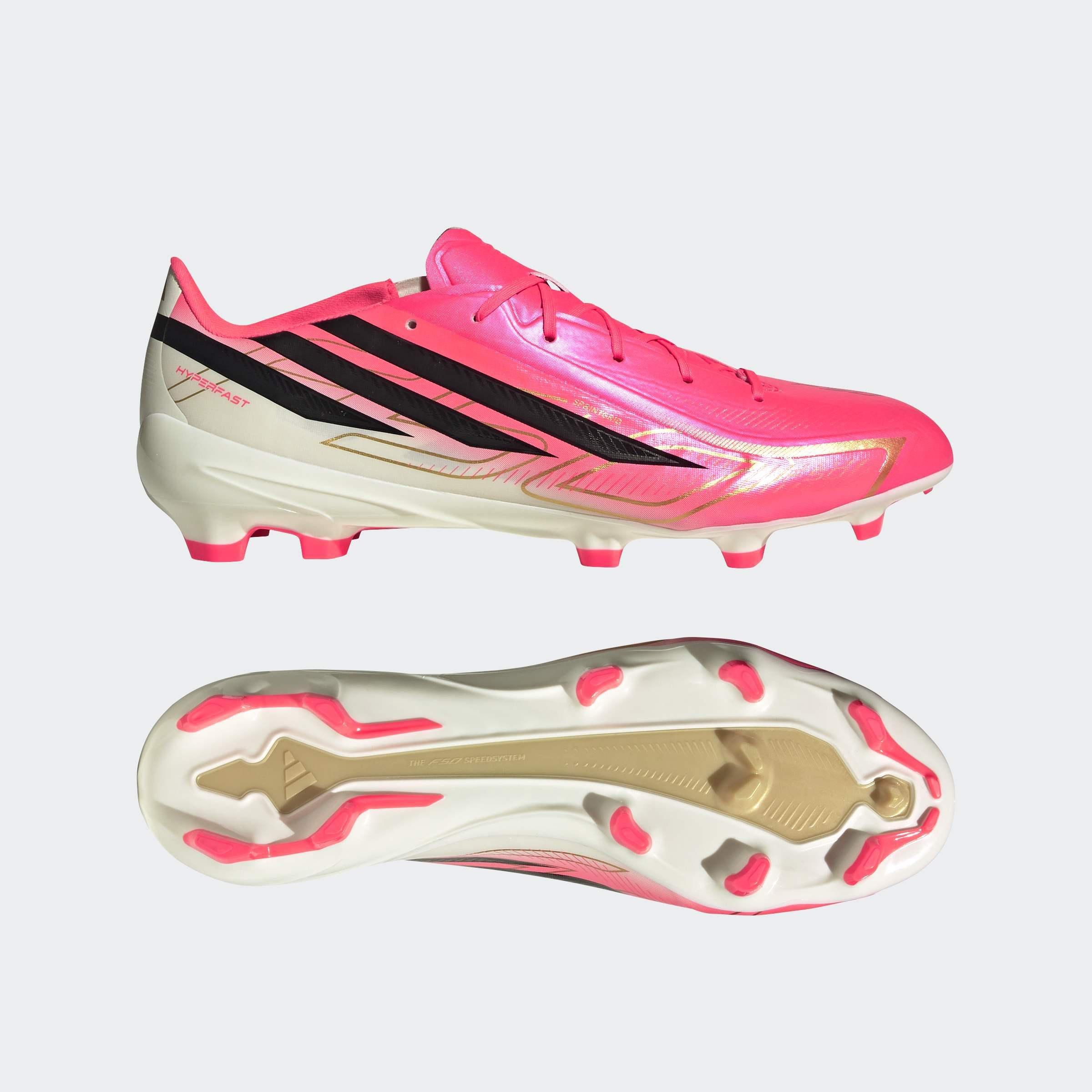 Unisex F50 Hyperfast League Firm Ground Football Boots, Pink, A701_ONE, large image number 7
