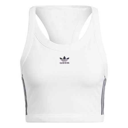 Women Adicolor Classics 3-Stripes Short Tank Top, White, A701_ONE, large image number 2