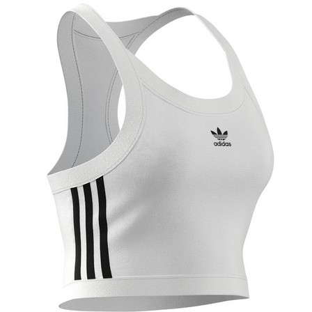 Women Adicolor Classics 3-Stripes Short Tank Top, White, A701_ONE, large image number 15