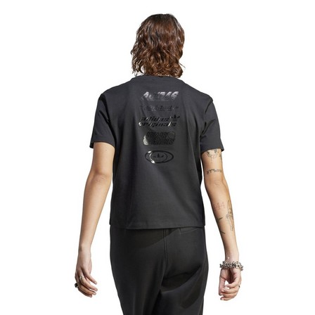 Women Multiple Logo T-Shirt, Black, A701_ONE, large image number 3
