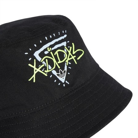 Unisex Kids Graphic Bucket Hat, Black, A701_ONE, large image number 3