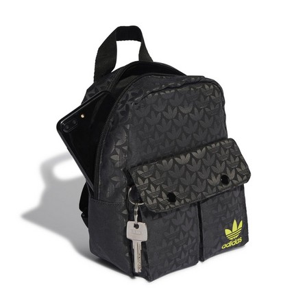 Women Trefoil Monogram Jacquard Mini Backpack, Black, A701_ONE, large image number 2