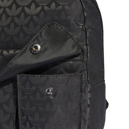 Women Trefoil Monogram Jacquard Mini Backpack, Black, A701_ONE, large image number 5
