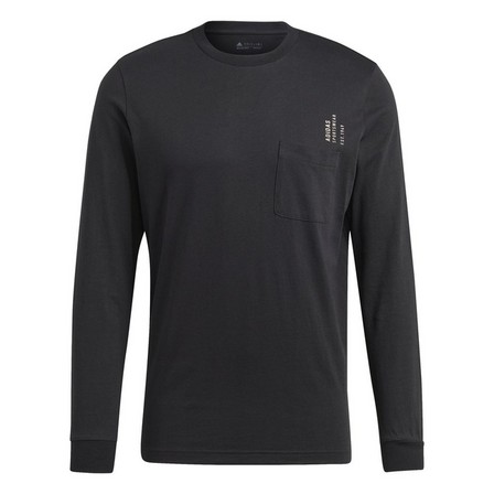 Men Adidas Sportswear City Escape Long Sleeve Pocket T-Shirt, Black, A701_ONE, large image number 1