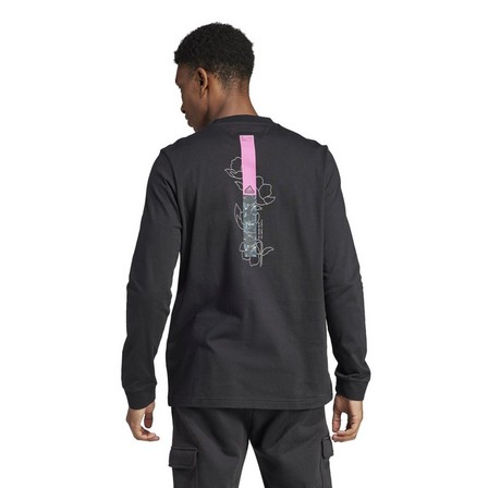 Men Adidas Sportswear City Escape Long Sleeve Pocket T-Shirt, Black, A701_ONE, large image number 3