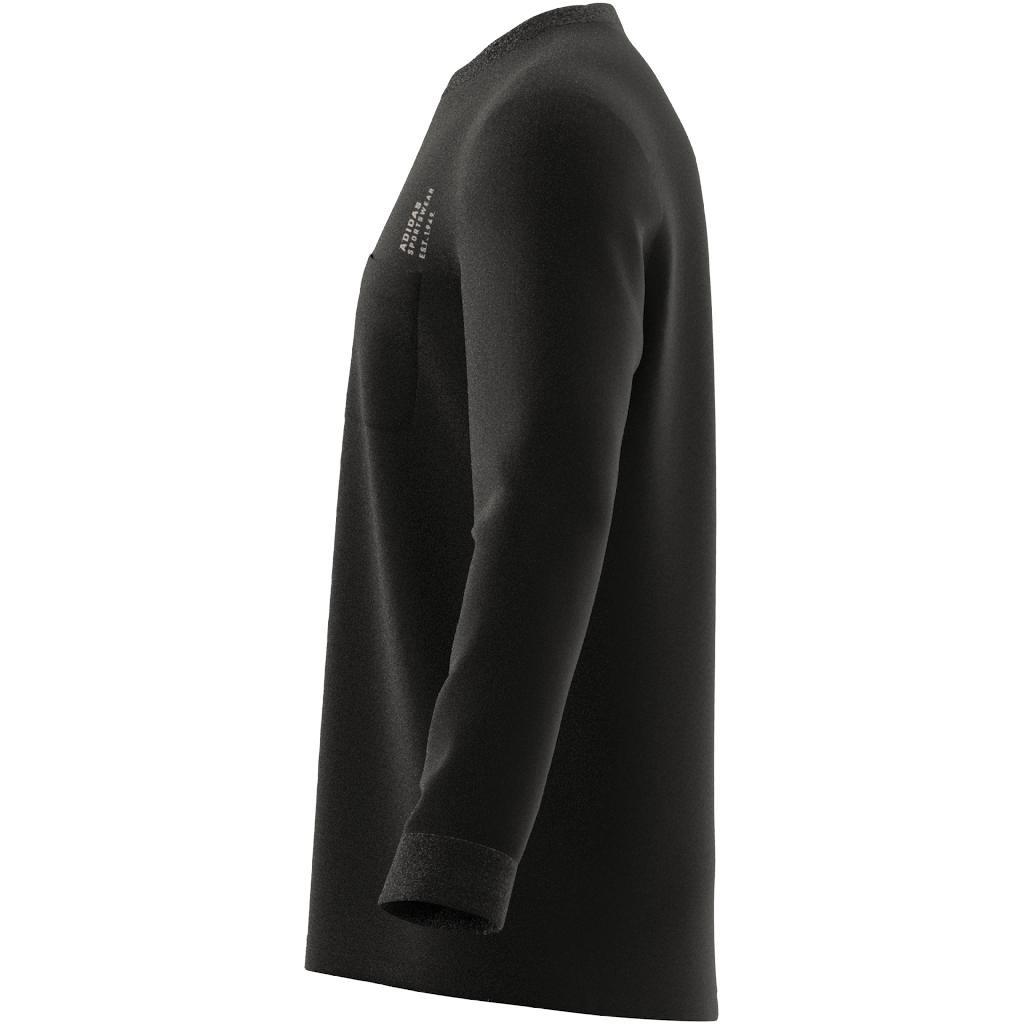 Men Adidas Sportswear City Escape Long Sleeve Pocket T-Shirt, Black, A701_ONE, large image number 11