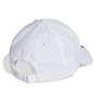 Unisex 3-Stripes Cotton Twill Baseball Cap, White, A701_ONE, thumbnail image number 1